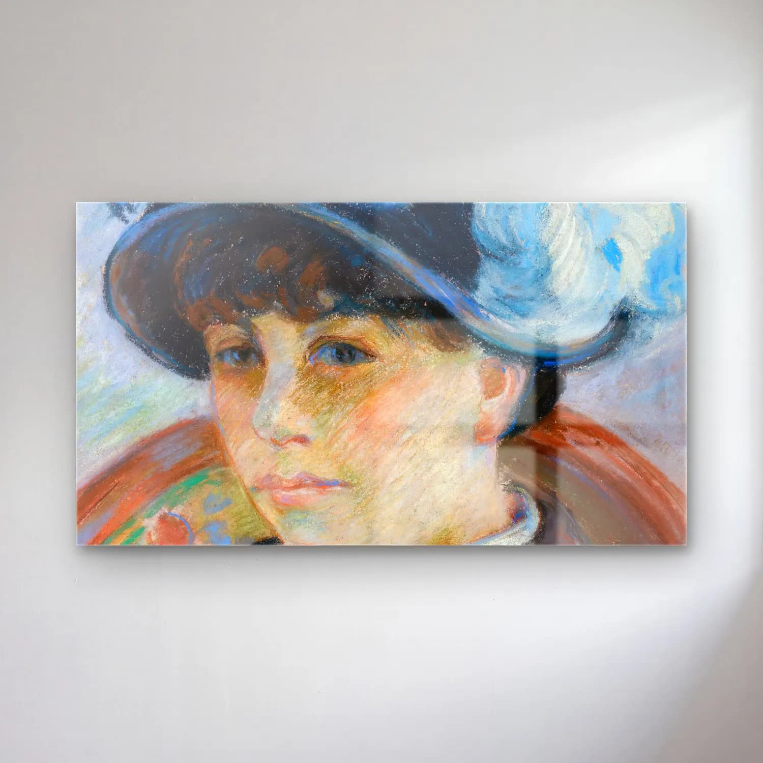 Armand Guillaumin – Portrait De Jeune Femme cam tablo — Armand Guillaumin – Portrait De Jeune Femme — empresyonist şapkalı kadın