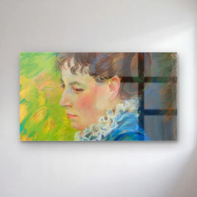 Armand Guillaumin – Portrait De La Femme De L’artiste (circa 1888) cam tablo — Armand Guillaumin – Portrait De La Femme De L’artiste (circa 1888) — empresyonist kadın portresi