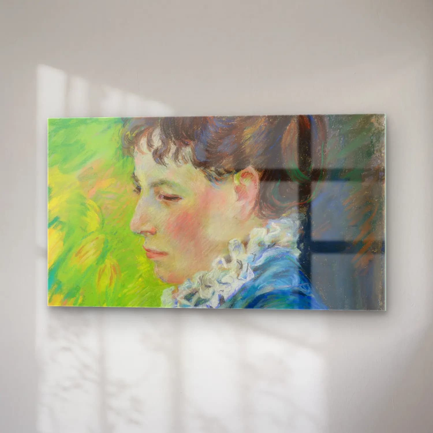 Armand Guillaumin – Portrait De La Femme De L’artiste (circa 1888) cam tablo — sağ açıdan görünüm