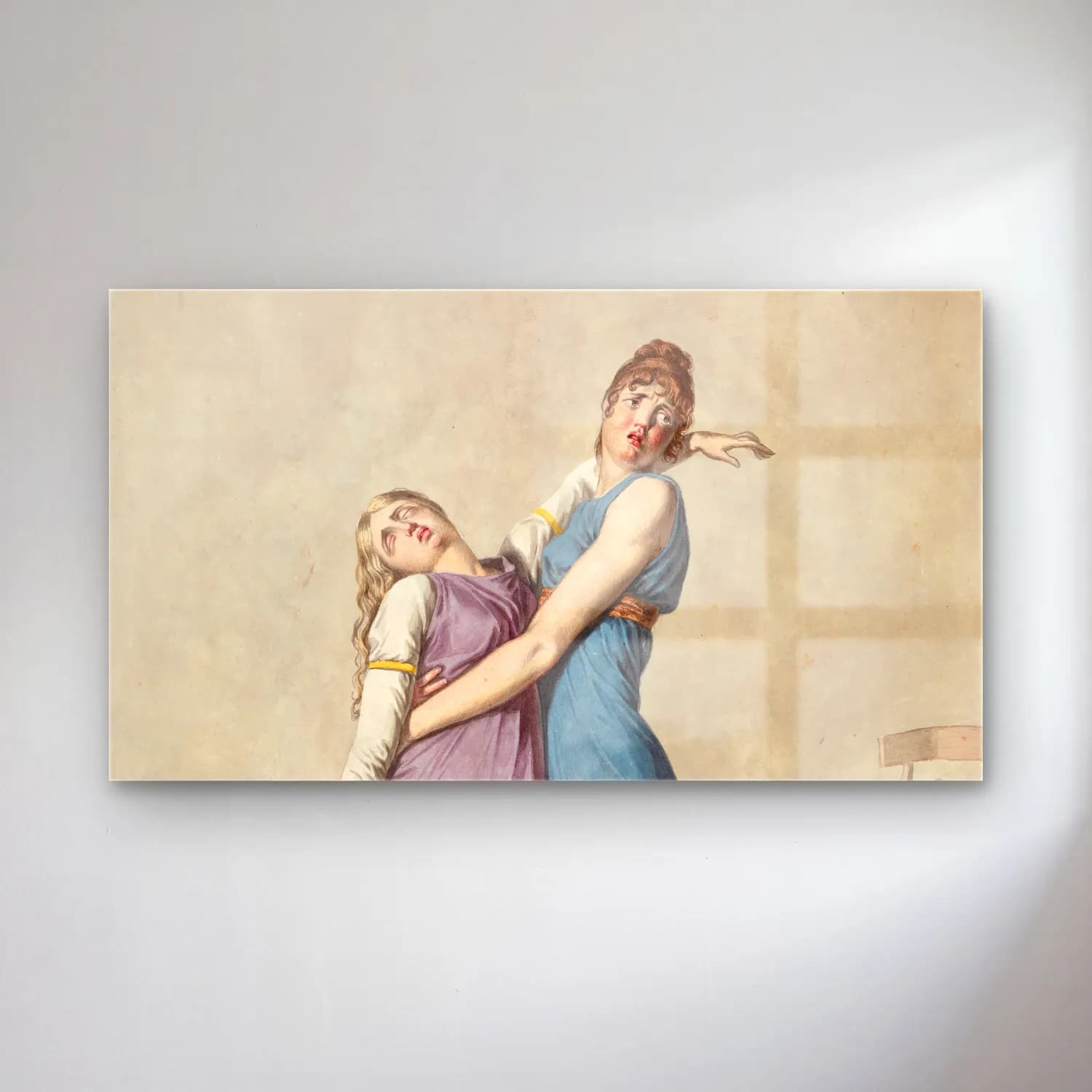 Christoffer Wilhelm Eckersberg – A Woman is Supporting Another Woman cam tablo — Christoffer Wilhelm Eckersberg – A Woman is Supporting Another Woman — vintage dansçılar