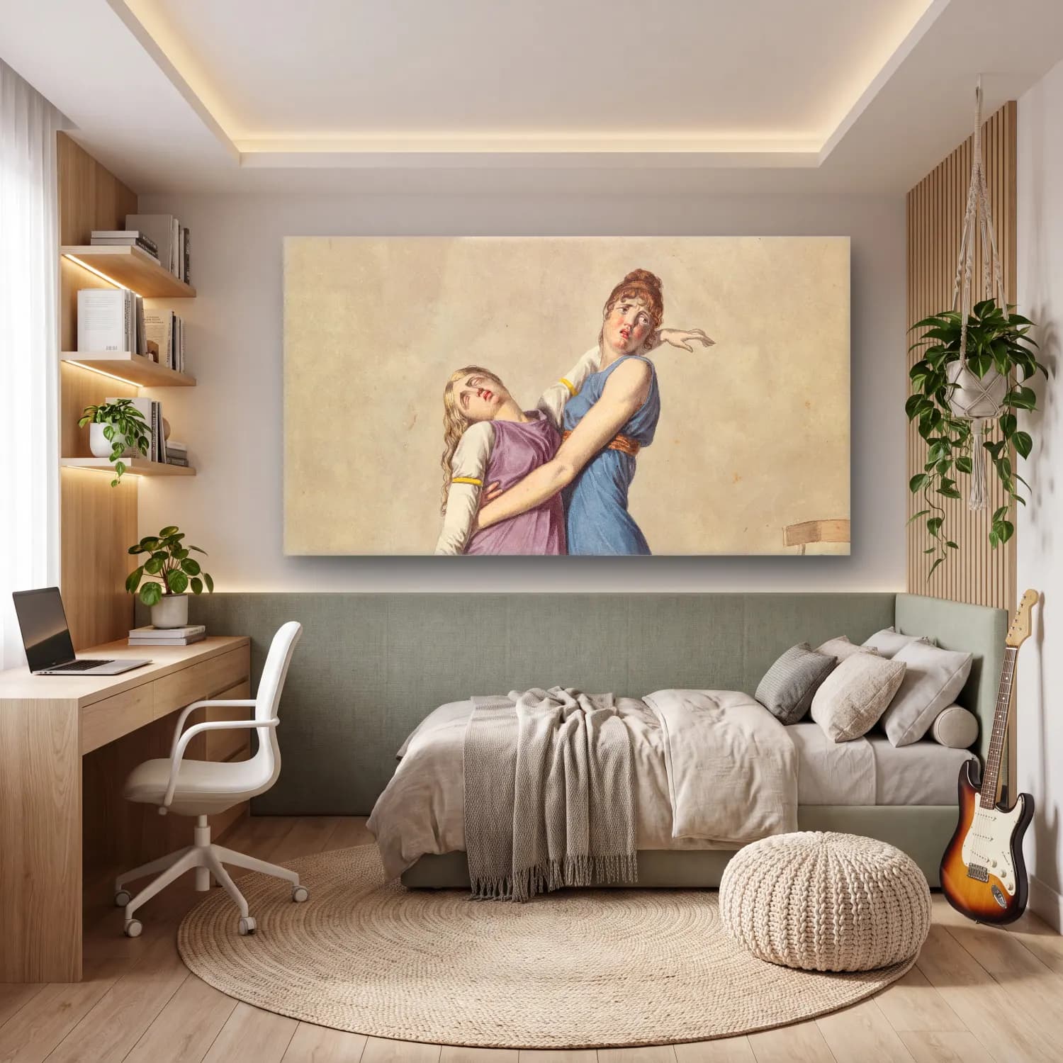 Christoffer Wilhelm Eckersberg – A Woman is Supporting Another Woman cam tablo — genç odasında