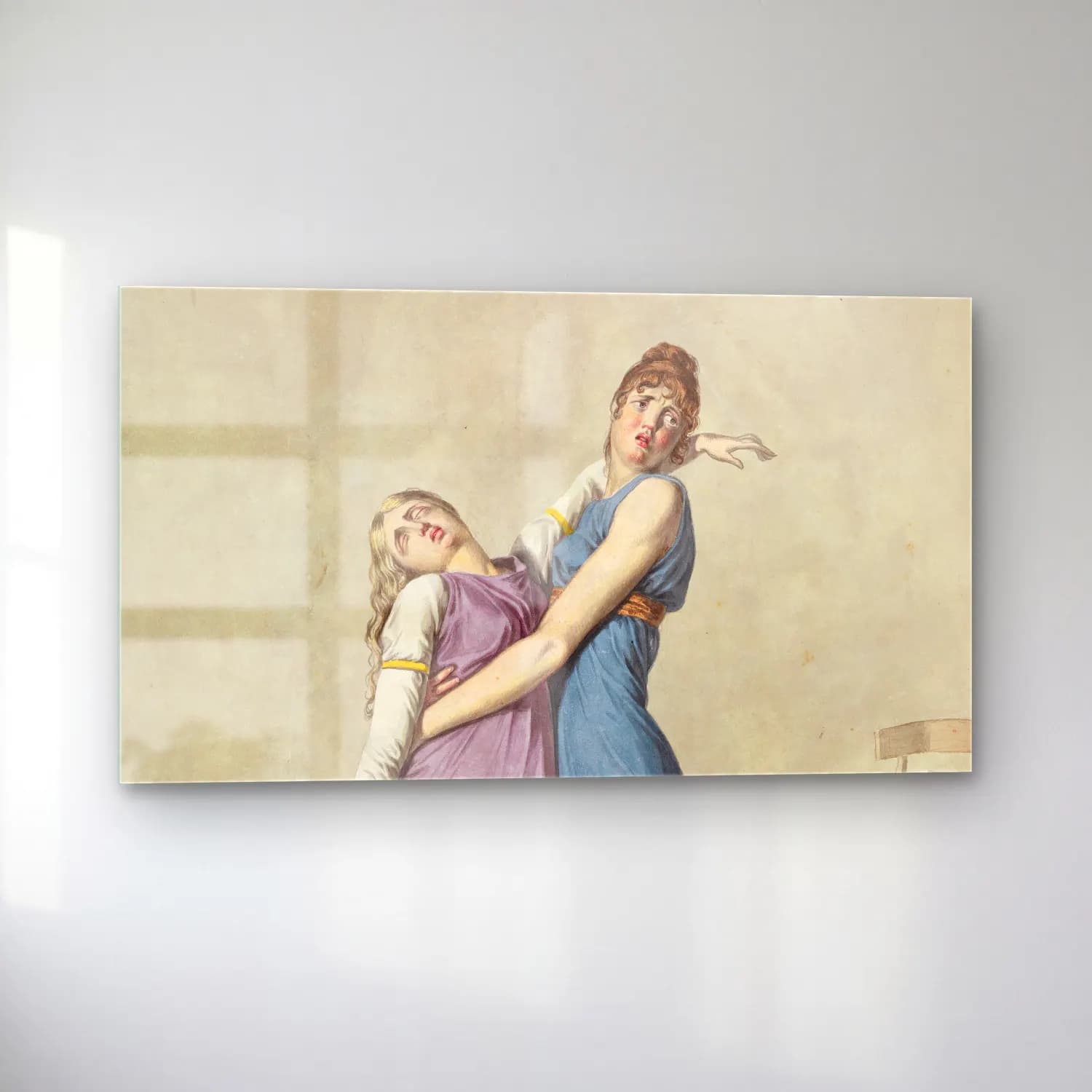 Christoffer Wilhelm Eckersberg – A Woman is Supporting Another Woman cam tablo — sol açıdan görünüm