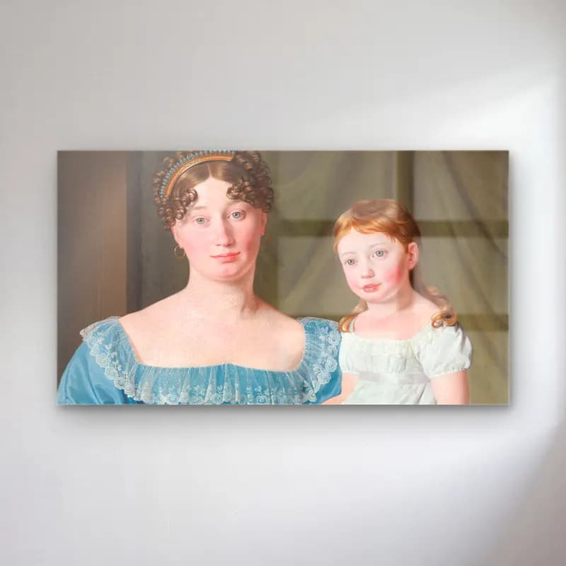 Christoffer Wilhelm Eckersberg – Portrait of a Noblewoman Sophie Hedvig cam tablo — Christoffer Wilhelm Eckersberg – Portrait of a Noblewoman Sophie Hedvig — yağlı boya anne ve çocuk