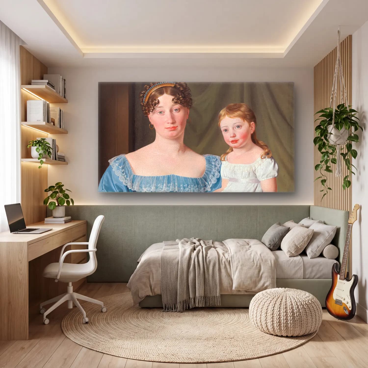 Christoffer Wilhelm Eckersberg – Portrait of a Noblewoman Sophie Hedvig cam tablo — genç odasında