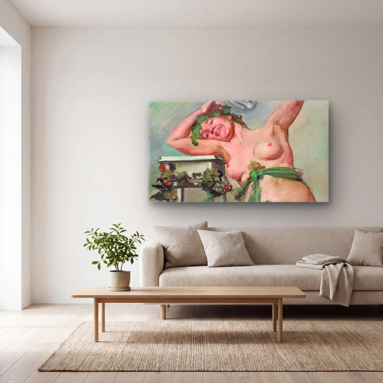 Lovis Corinth – Bacchantin cam tablo — açık renk salonda