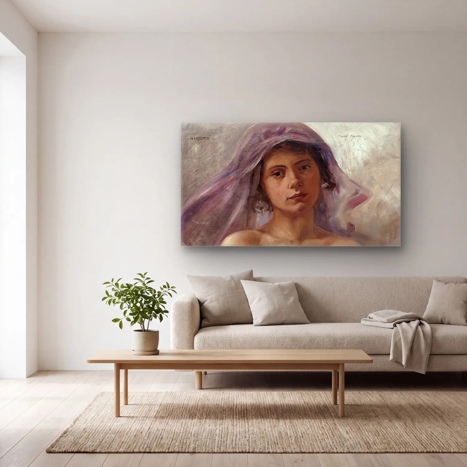 Lovis Corinth – Innocentia (ca 1890) cam tablo — açık renk salonda