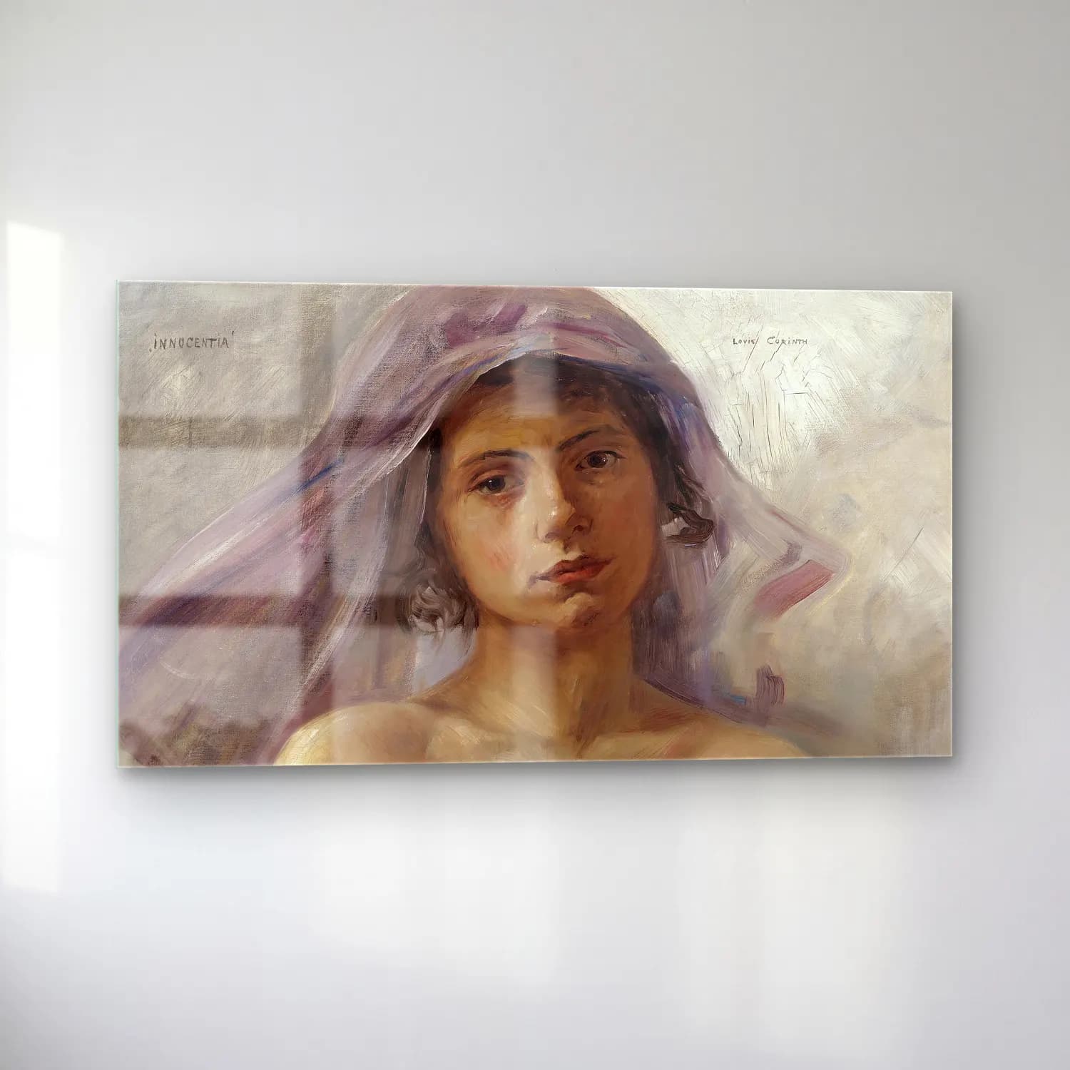 Lovis Corinth – Innocentia (ca 1890) cam tablo — sol açıdan görünüm