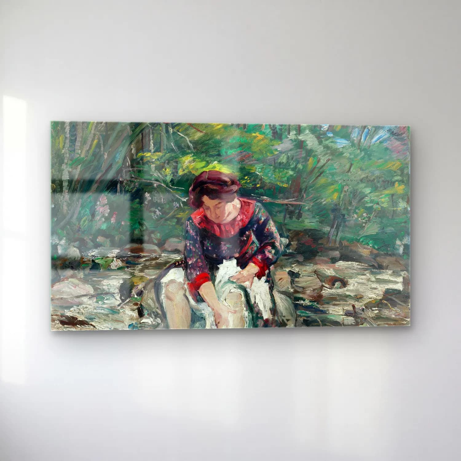 Lovis Corinth – Mädchen im Waldbach cam tablo — sol açıdan görünüm