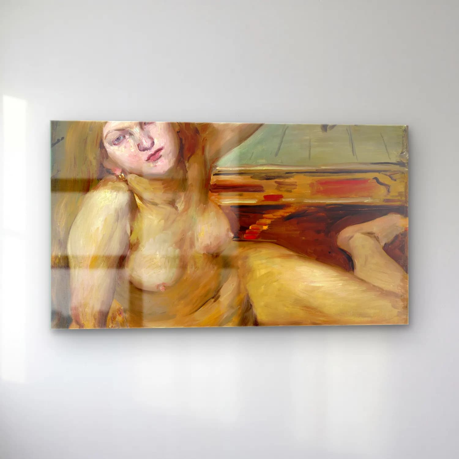 Lovis Corinth – Nude Girl on a Rug cam tablo — sol açıdan görünüm