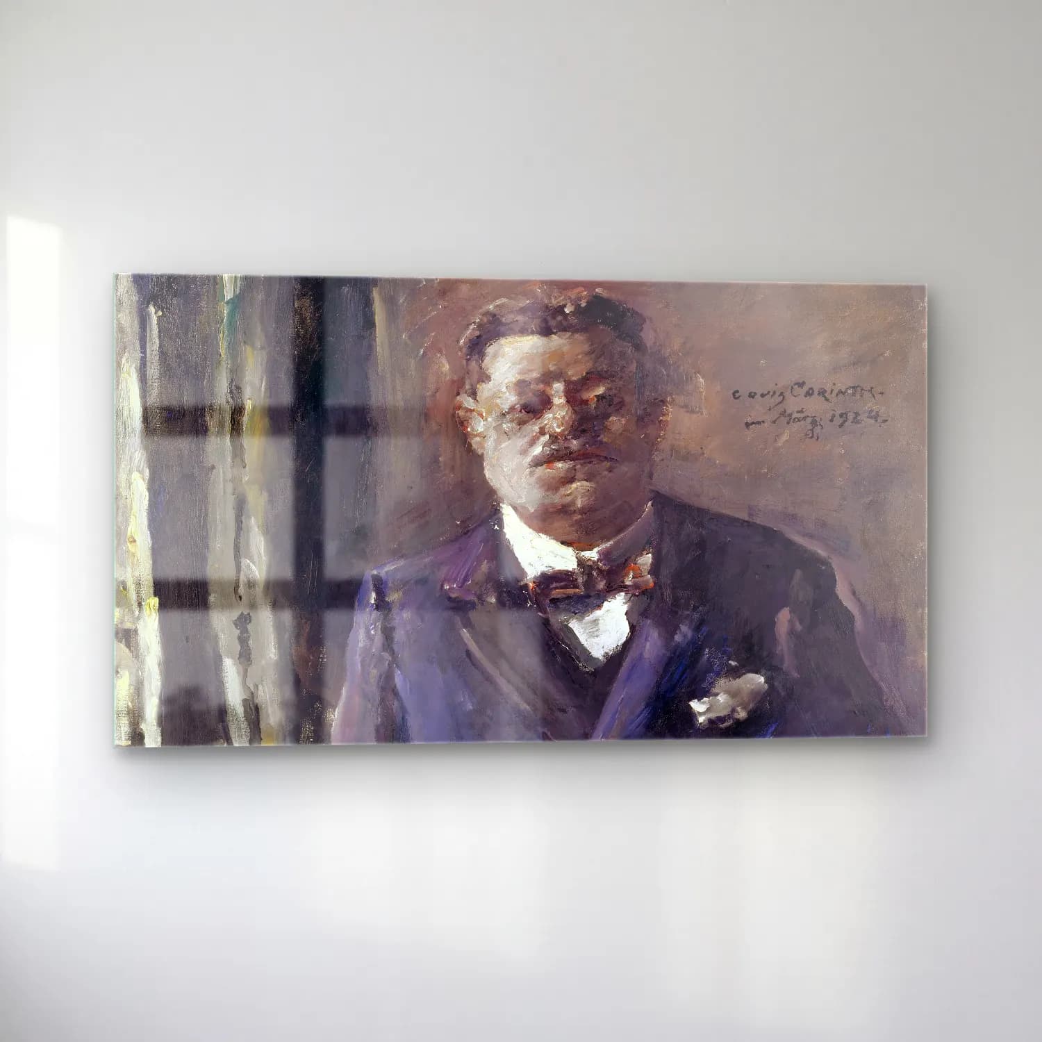 Lovis Corinth – Portrait Of Reich President Friedrich Ebert cam tablo — sol açıdan görünüm