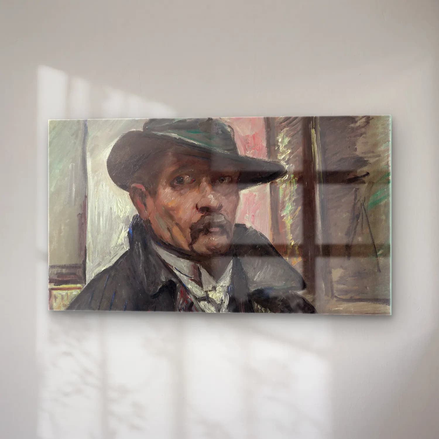 Lovis Corinth – Self-Portrait with Hat and Coat cam tablo — sağ açıdan görünüm
