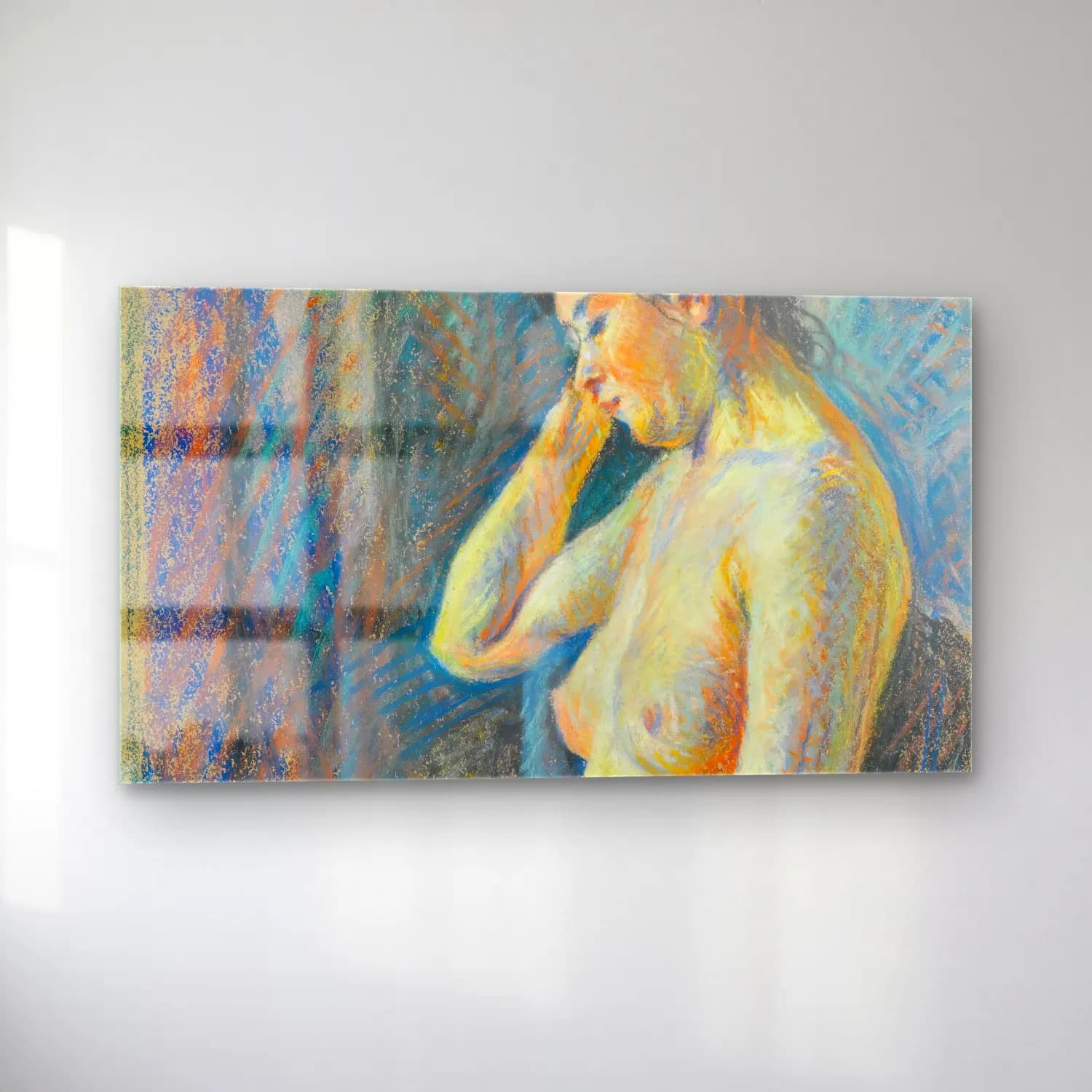 Maximilien Luce – Nu Assis cam tablo — sol açıdan görünüm