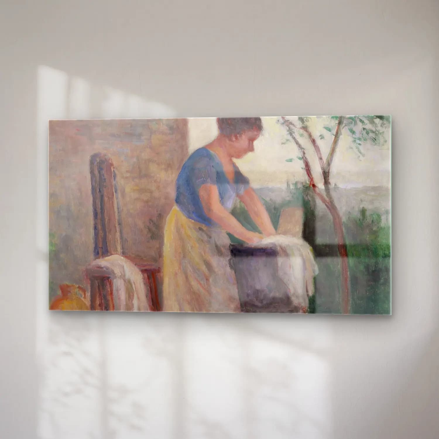 Maximilien Luce – Rolleboise, la lessive dans le jardin cam tablo — sağ açıdan görünüm