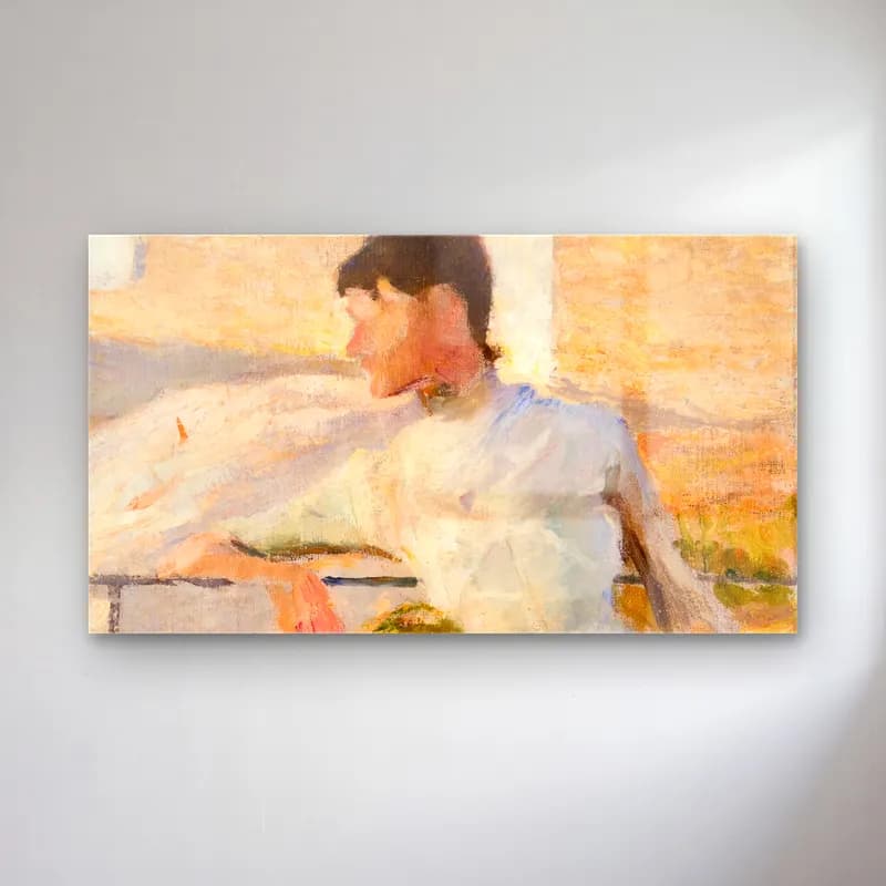 Richard Bergh – Portrait of Julia Beck cam tablo — Richard Bergh – Portrait of Julia Beck — empresyonist kadın portresi