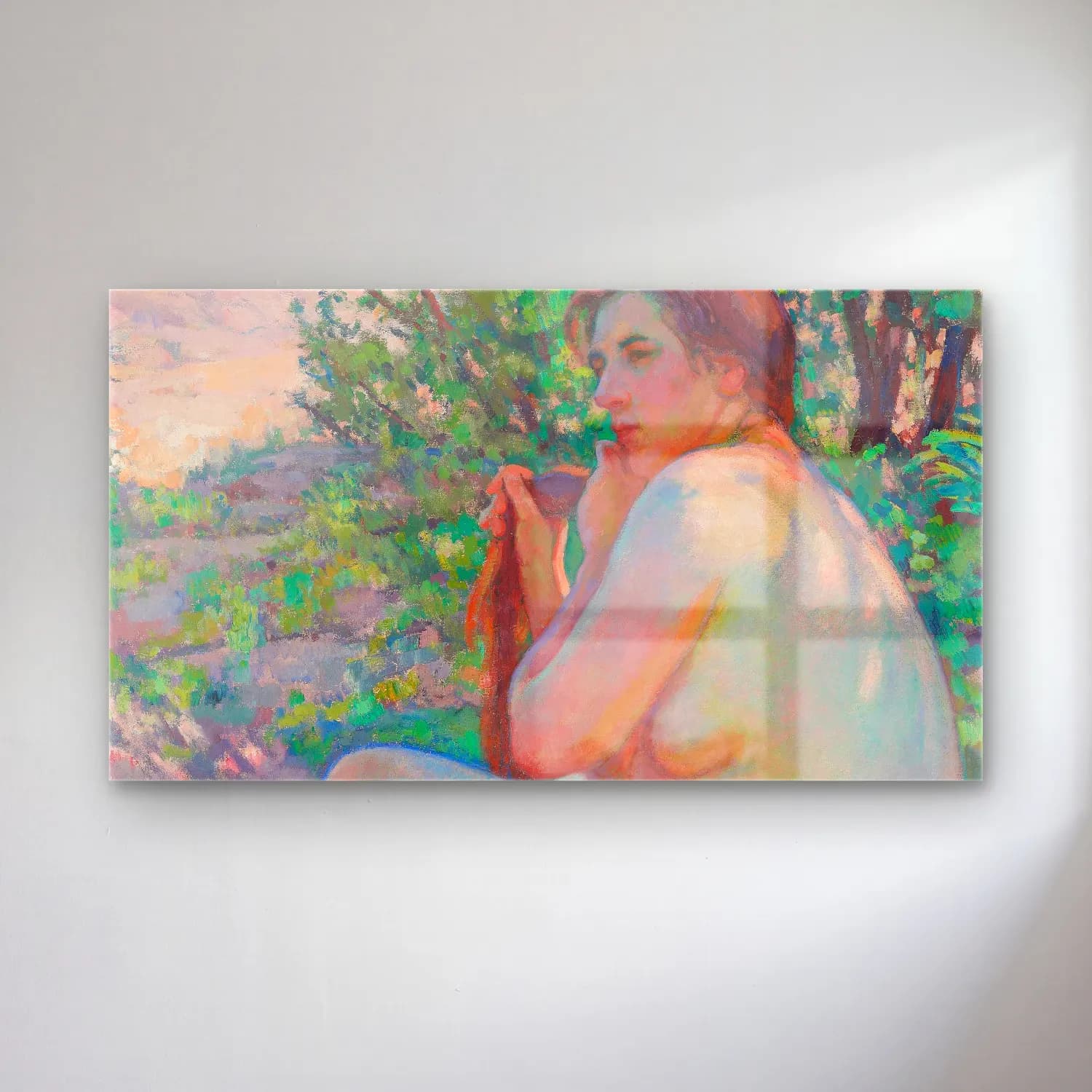 Theo van Rysselberghe – Theo van Rysselberghe - A l’ombre du buisson cam tablo — Theo van Rysselberghe – Theo van Rysselberghe - A l’ombre du buisson — empresyonist figür çalışması