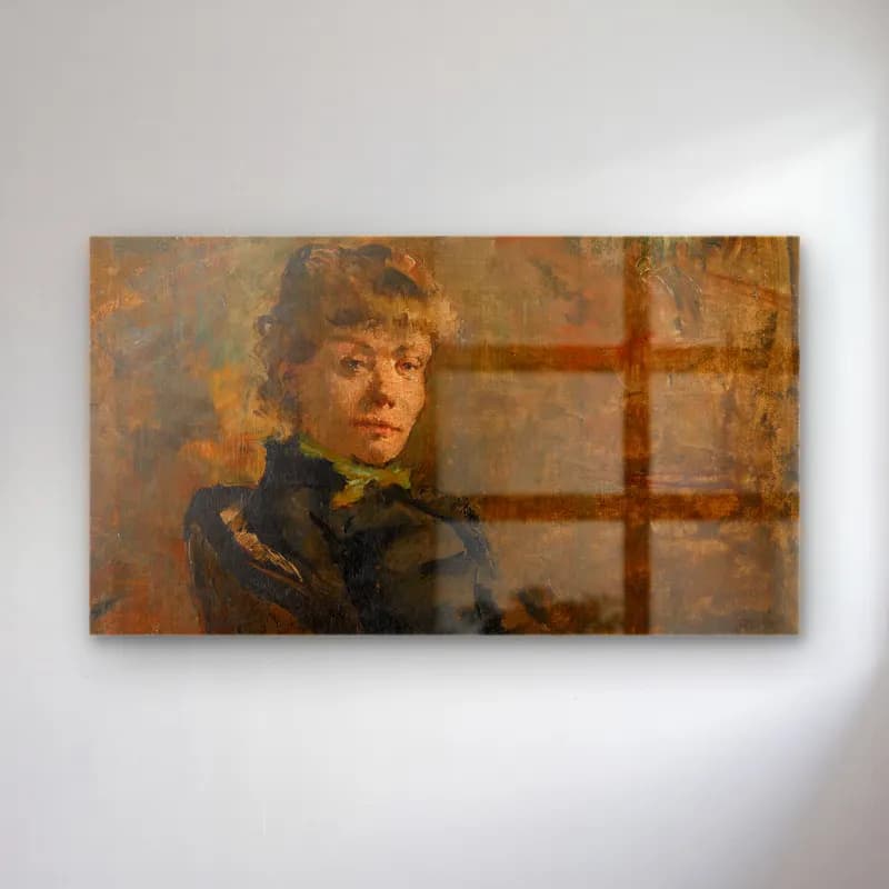 Theo van Rysselberghe – Theo van Rysselberghe - Madame Constantin Meunier cam tablo — Theo van Rysselberghe – Theo van Rysselberghe - Madame Constantin Meunier — empresyonist kadın portresi