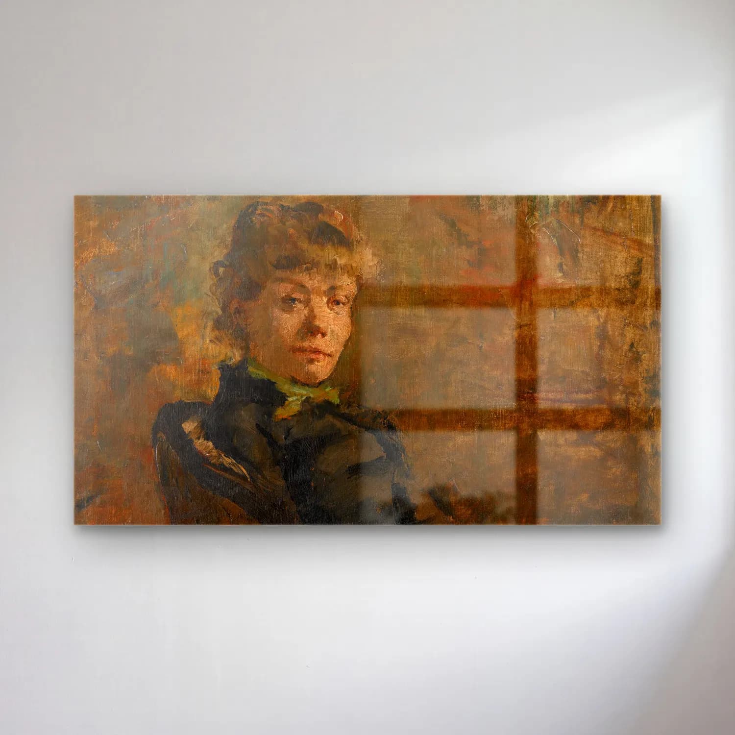 Theo van Rysselberghe – Theo van Rysselberghe - Madame Constantin Meunier cam tablo — Theo van Rysselberghe – Theo van Rysselberghe - Madame Constantin Meunier — empresyonist kadın portresi