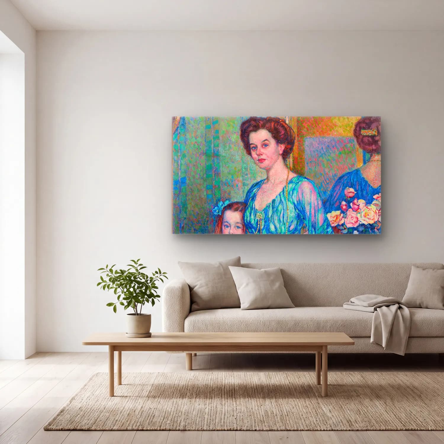 Theo van Rysselberghe – Theo van Rysselberghe - Madame Von Bodenhausen Avec Son… cam tablo — açık renk salonda