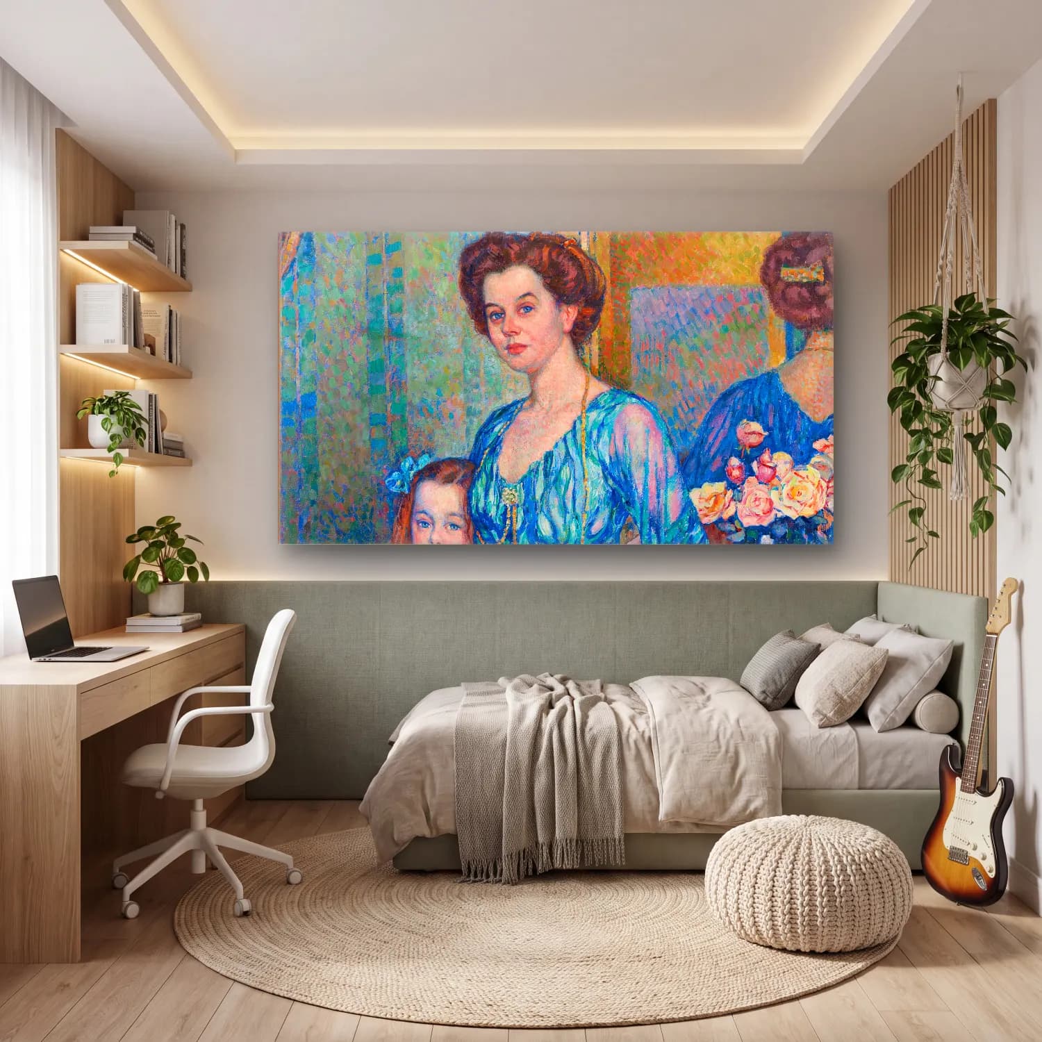 Theo van Rysselberghe – Theo van Rysselberghe - Madame Von Bodenhausen Avec Son… cam tablo — genç odasında