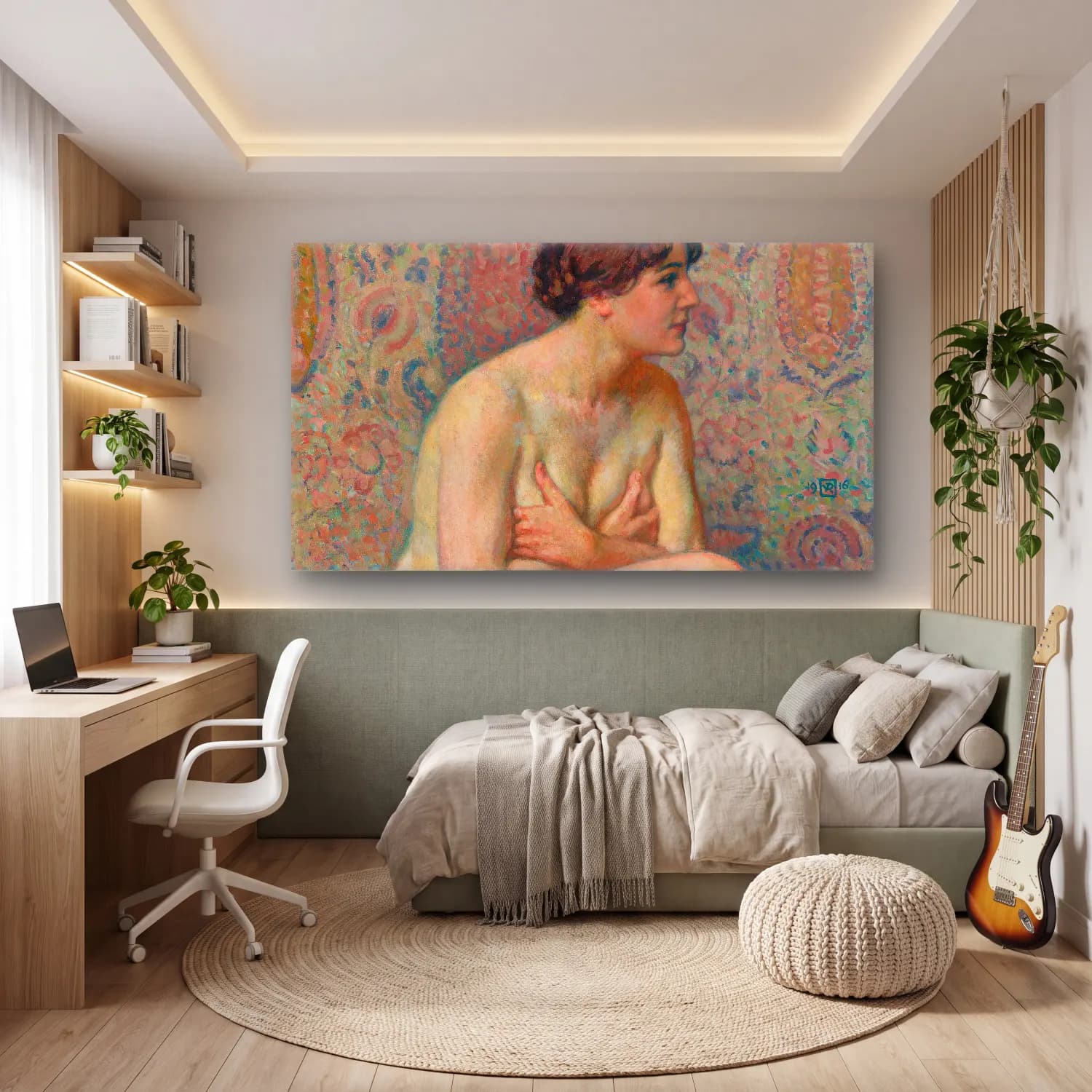 Theo van Rysselberghe – Theo van Rysselberghe - Nu Assis (Maude) cam tablo — genç odasında