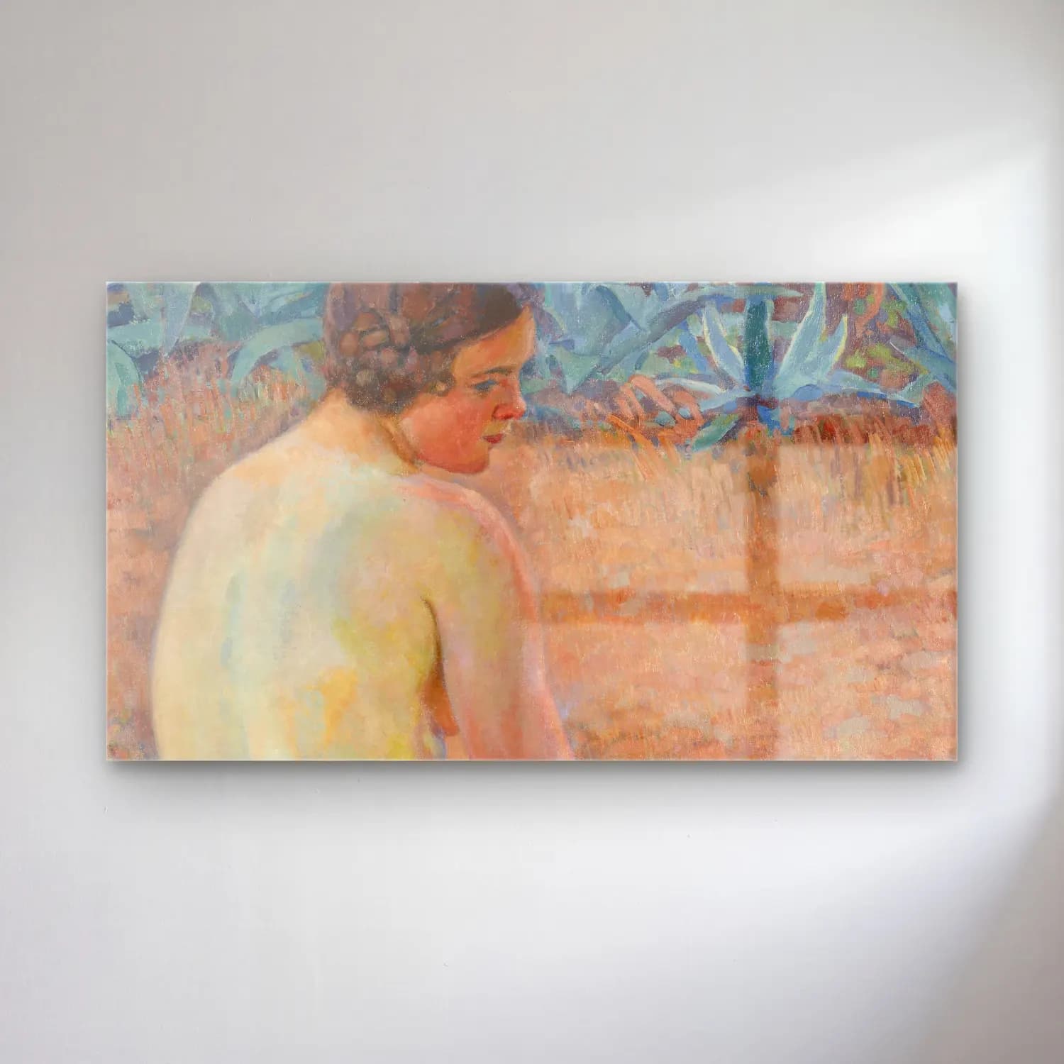 Theo van Rysselberghe – Theo van Rysselberghe - Nude with agave (Nu aux agave) cam tablo — Theo van Rysselberghe – Theo van Rysselberghe - Nude with agave (Nu aux agave) — empresyonist figür çalışması