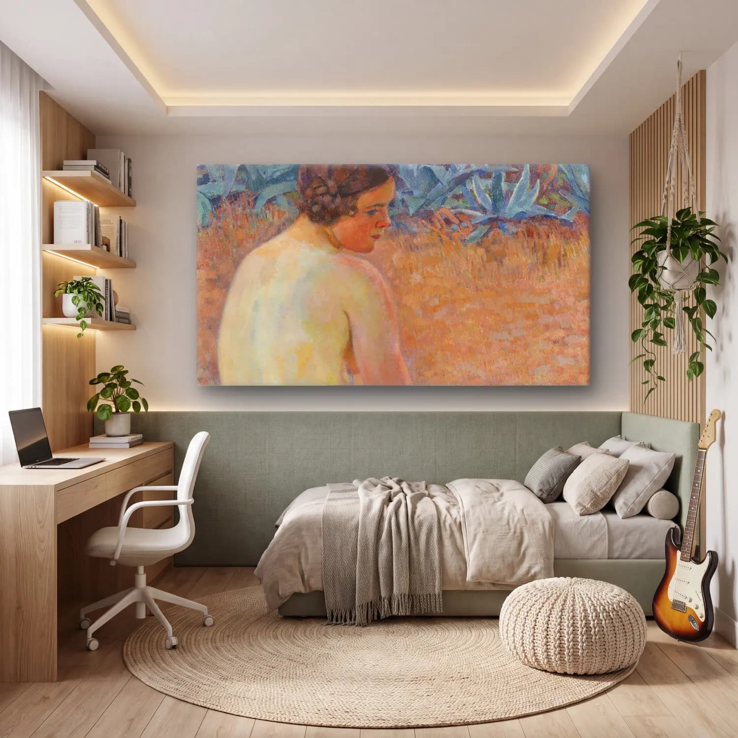 Theo van Rysselberghe – Theo van Rysselberghe - Nude with agave (Nu aux agave) cam tablo — genç odasında