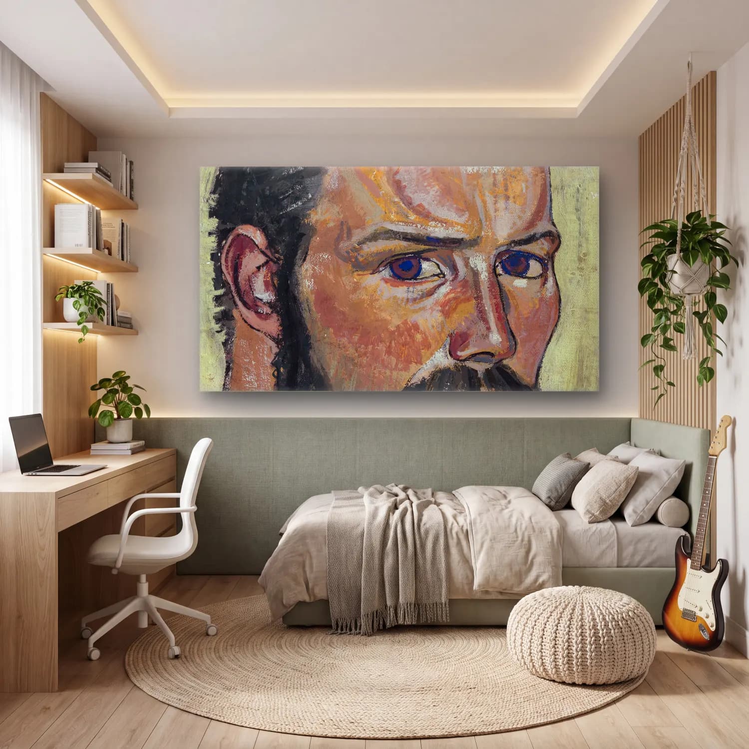 August Babberger – Selbstbildnis cam tablo — genç odasında