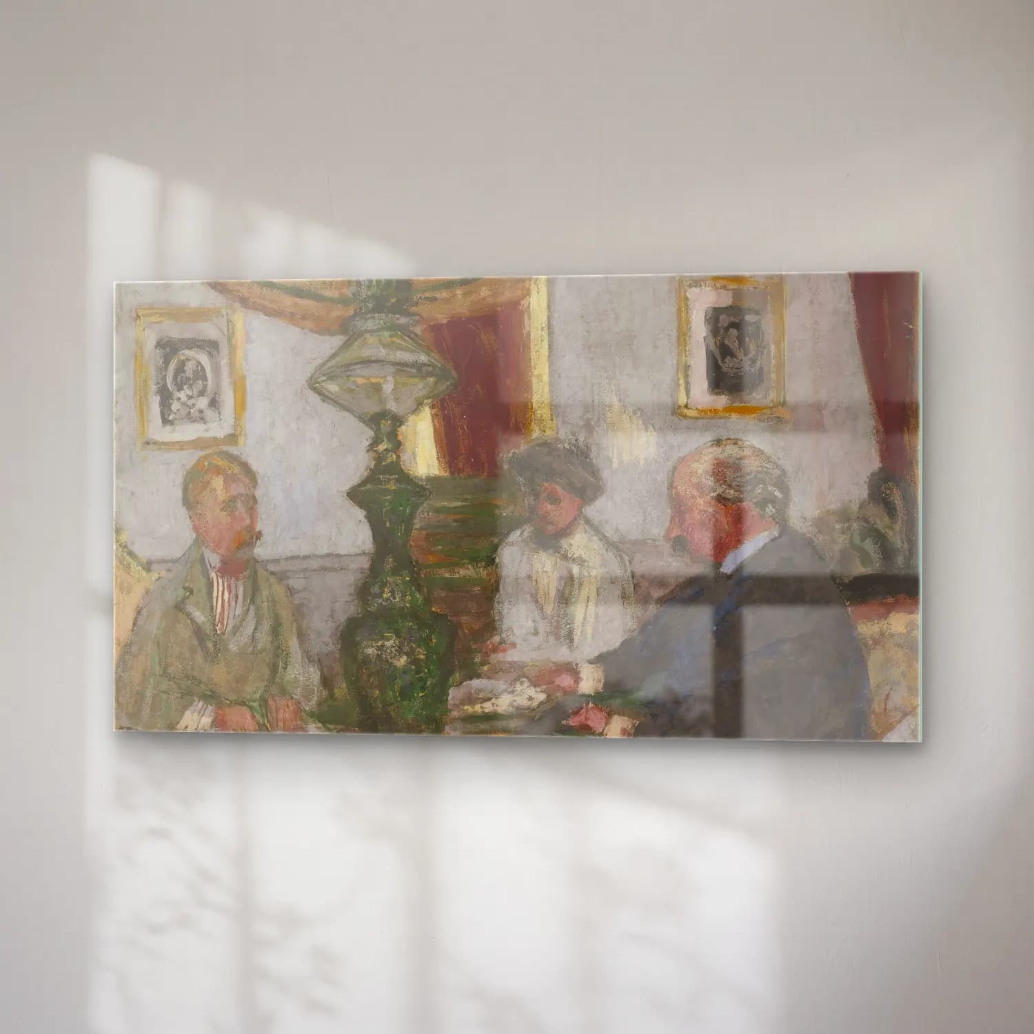 Empresyonist Vintage İç Mekân – Pastel Tonlar cam tablo — sağ açıdan görünüm