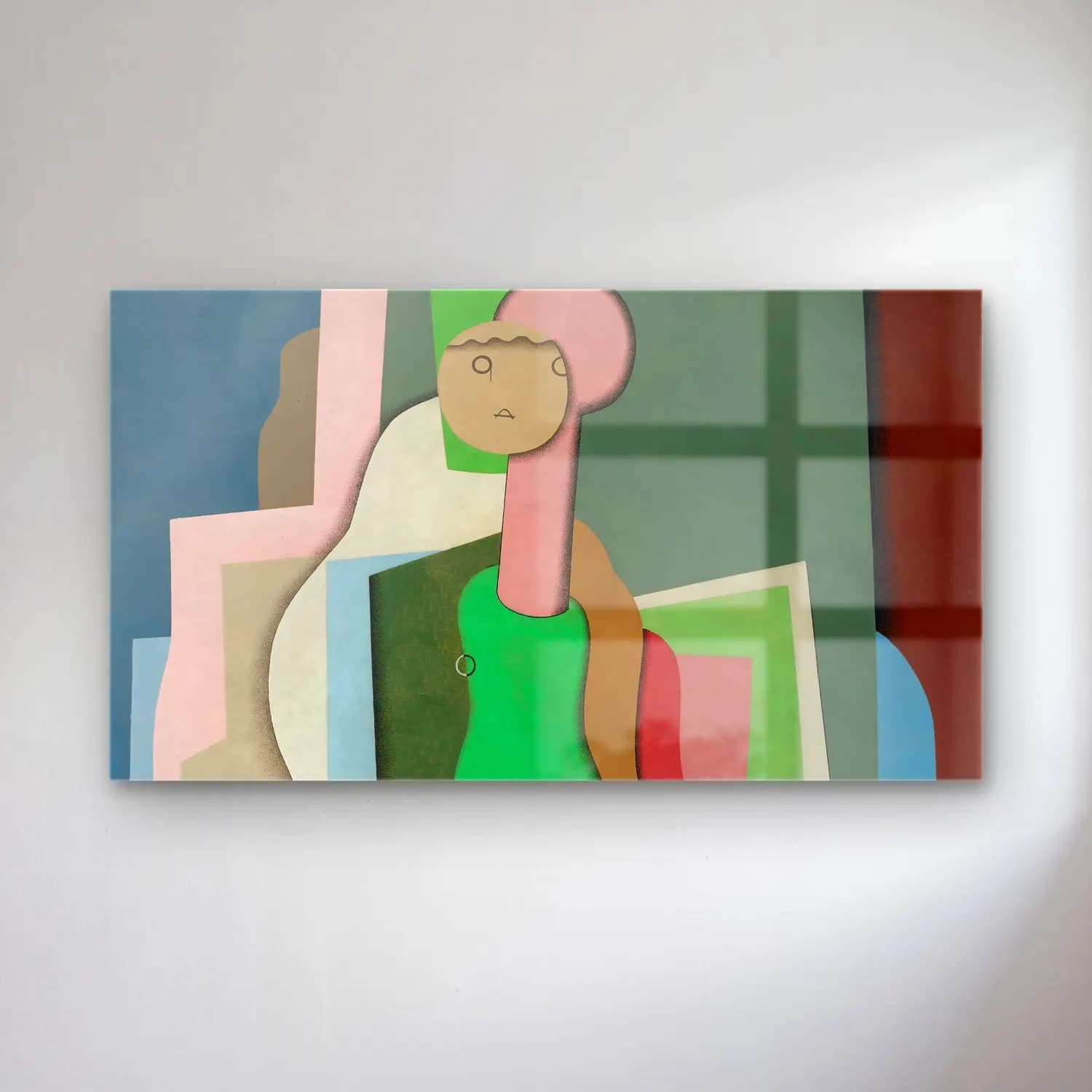 Georges Valmier – Jeune fille assise (Portrait de la fille de l’artiste) cam tablo — Georges Valmier – Jeune fille assise (Portrait de la fille de l’artiste) — modern soyut soyut yüz
