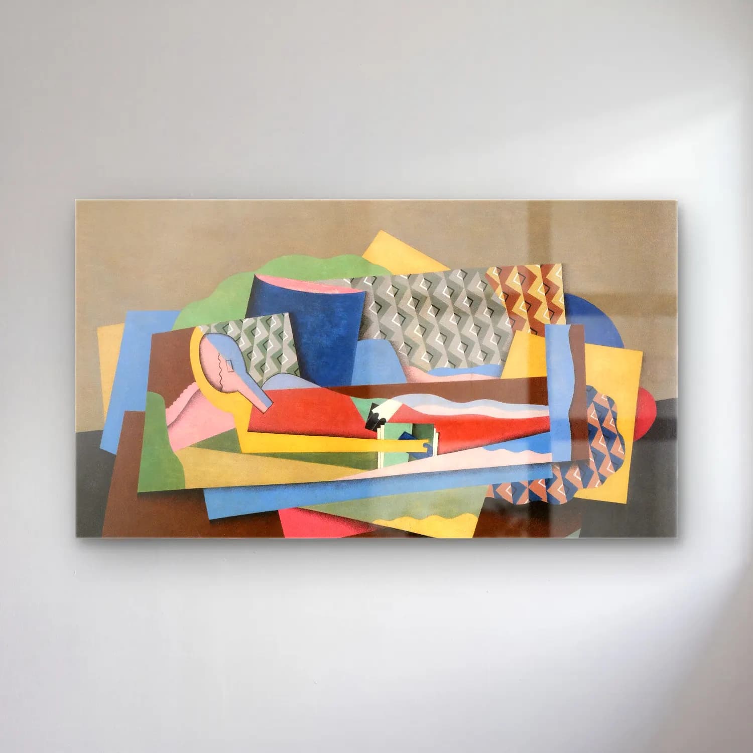 Georges Valmier – Reclining woman cam tablo — Georges Valmier – Reclining woman — modern soyut soyut formlar