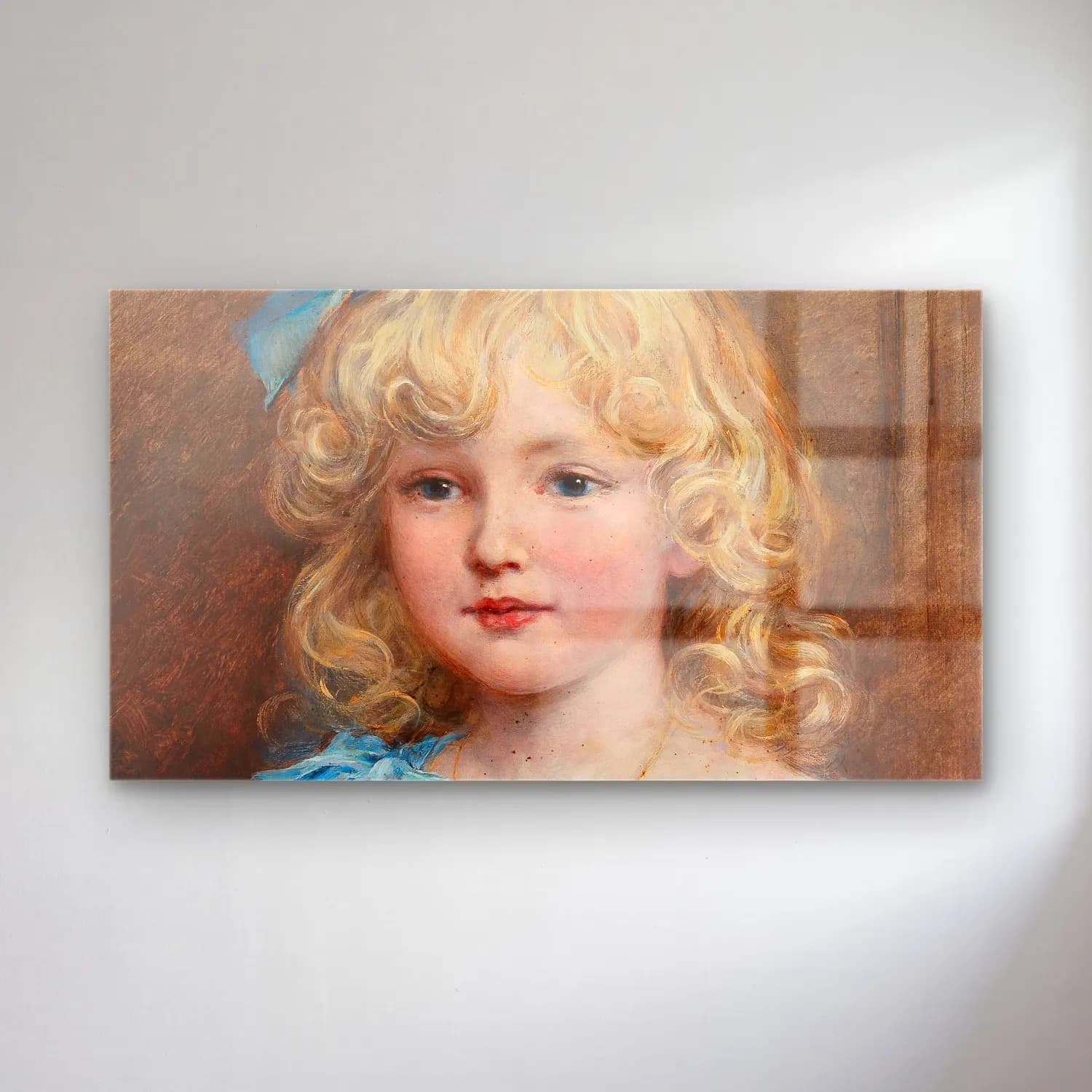 Heywood Hardy – Portrait of a girl in a blue dress cam tablo — Heywood Hardy – Portrait of a girl in a blue dress — yağlı boya kız çocuğu portresi
