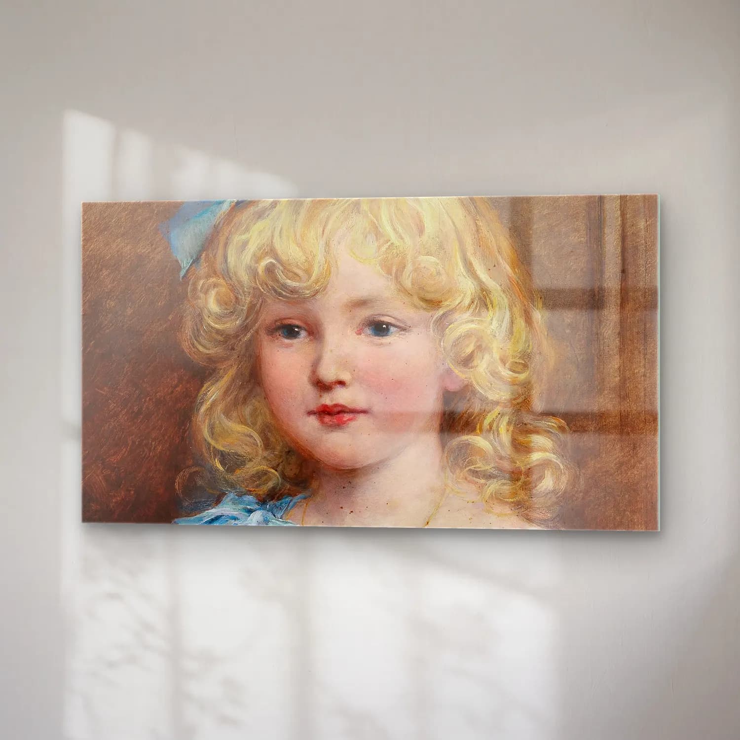Heywood Hardy – Portrait of a girl in a blue dress cam tablo — sağ açıdan görünüm