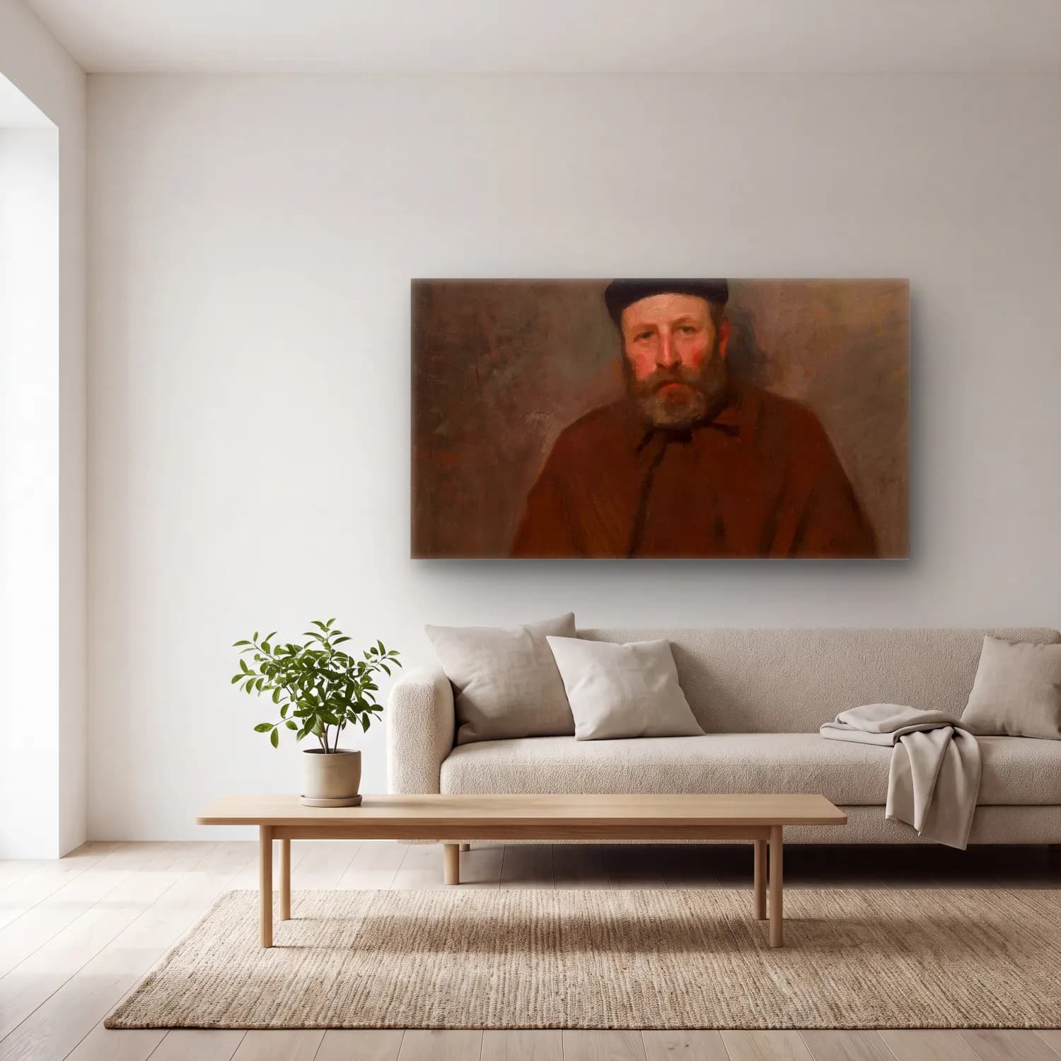 Robert William Vonnoh – Portrait of Arthur Joseph Heseltine cam tablo — açık renk salonda