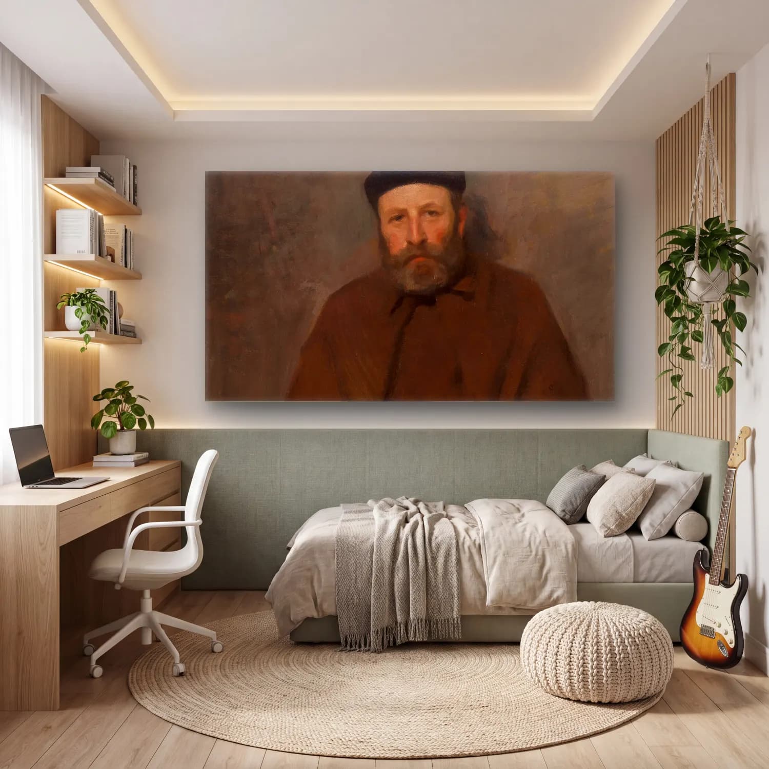 Robert William Vonnoh – Portrait of Arthur Joseph Heseltine cam tablo — genç odasında