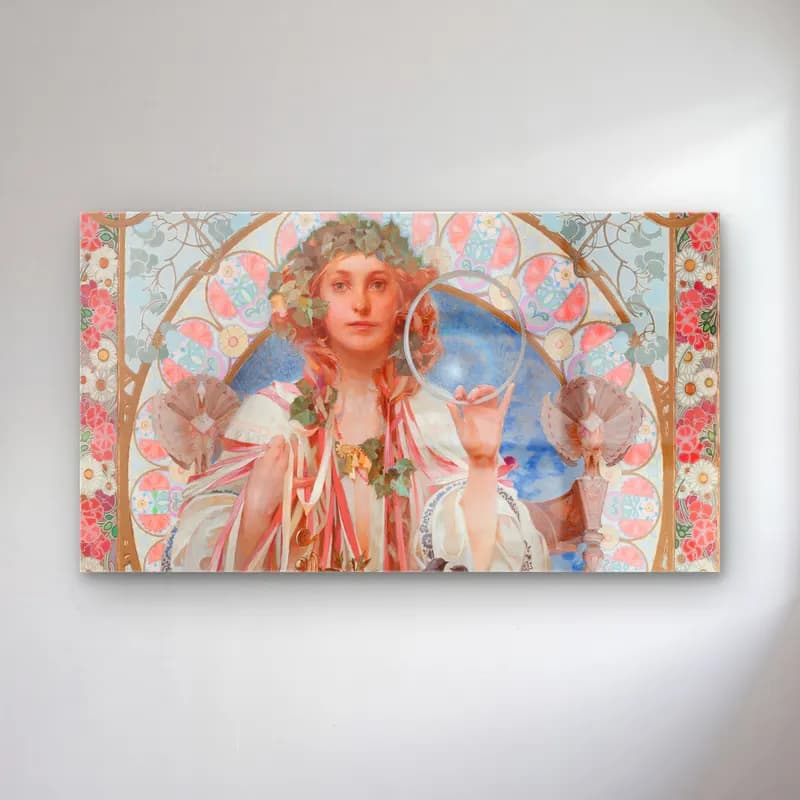 Alphonse Mucha – Portrait of Josephine Crane-Bradley as Slavia cam tablo — Alphonse Mucha – Portrait of Josephine Crane-Bradley as Slavia — pastel melek