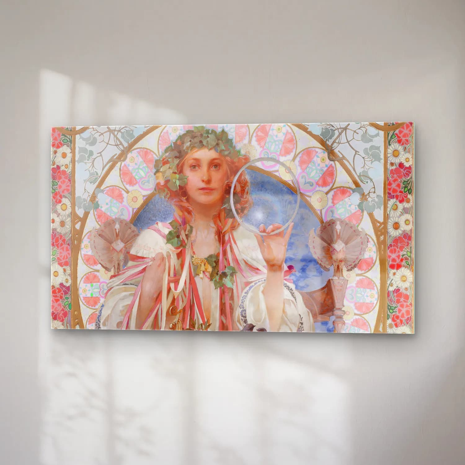 Alphonse Mucha – Portrait of Josephine Crane-Bradley as Slavia cam tablo — sağ açıdan görünüm