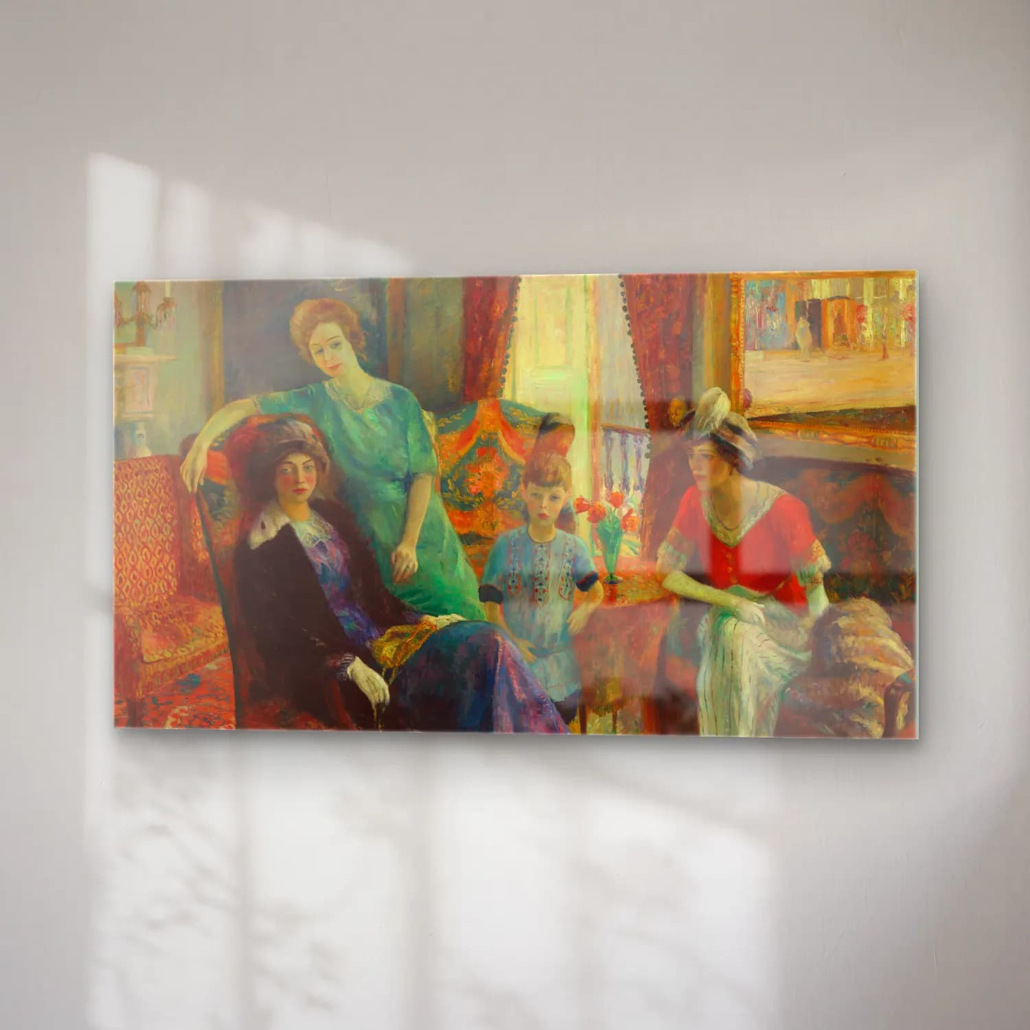 William James Glackens – Family Group cam tablo — sağ açıdan görünüm