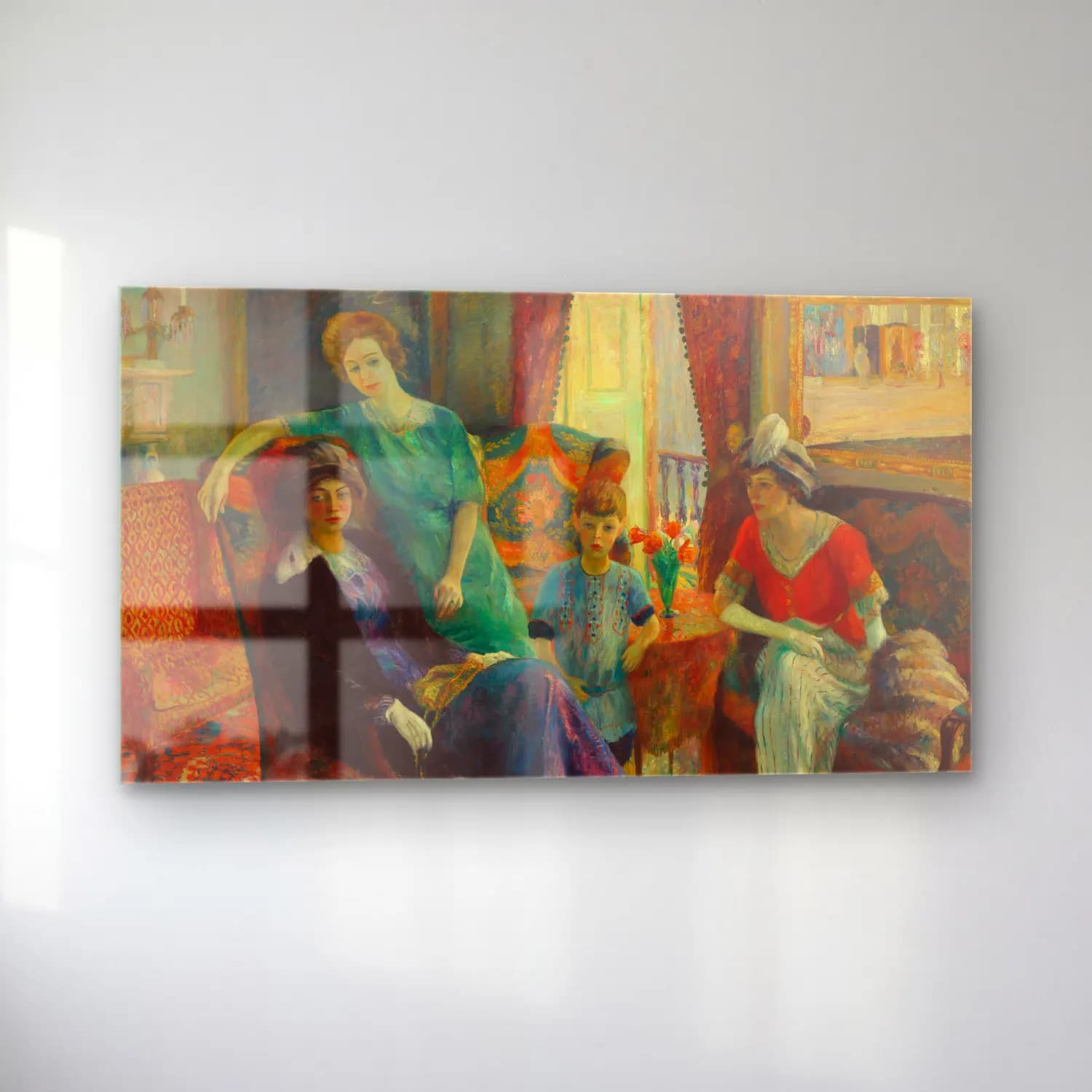 William James Glackens – Family Group cam tablo — sol açıdan görünüm