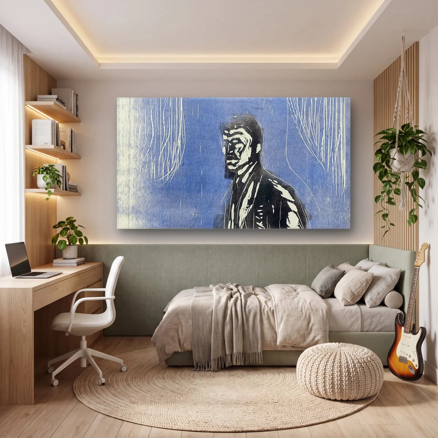 Edvard Munch – Self–Portrait in Moonlight cam tablo — genç odasında