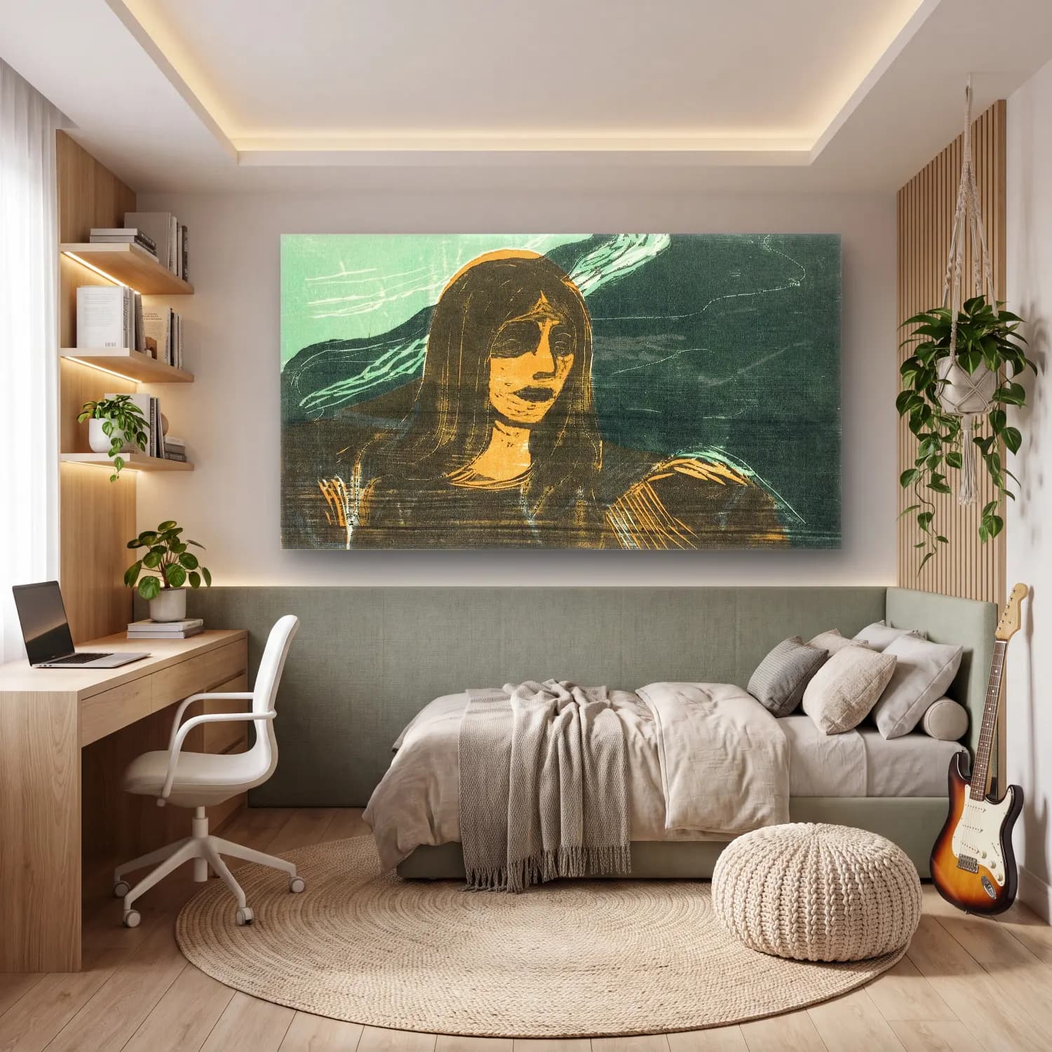 Edvard Munch – Woman’s Head against the Shore cam tablo — genç odasında
