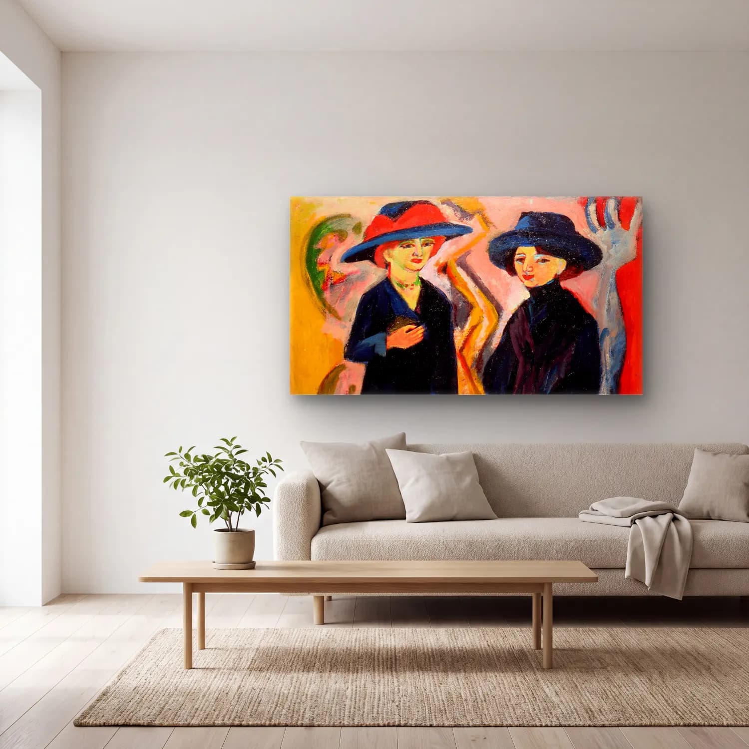 Ernst Ludwig Kirchner – Two Women cam tablo — açık renk salonda