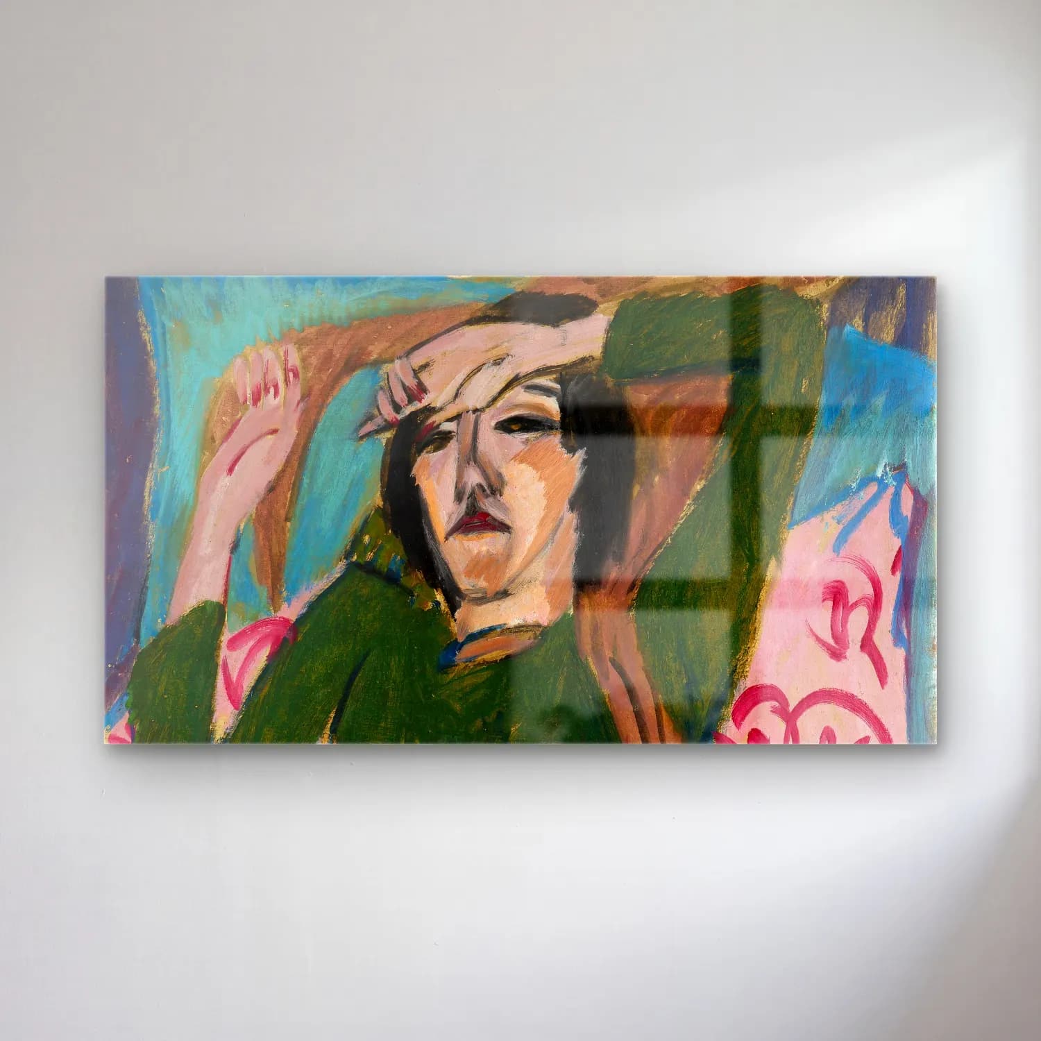 Ernst Ludwig Kirchner – Woman in a Green Jacket cam tablo — Ernst Ludwig Kirchner – Woman in a Green Jacket — empresyonist kadın portresi
