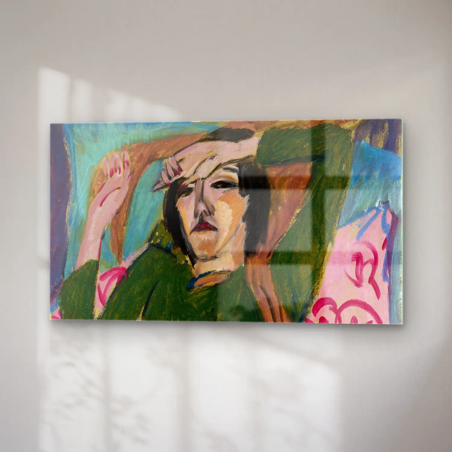 Ernst Ludwig Kirchner – Woman in a Green Jacket cam tablo — sağ açıdan görünüm