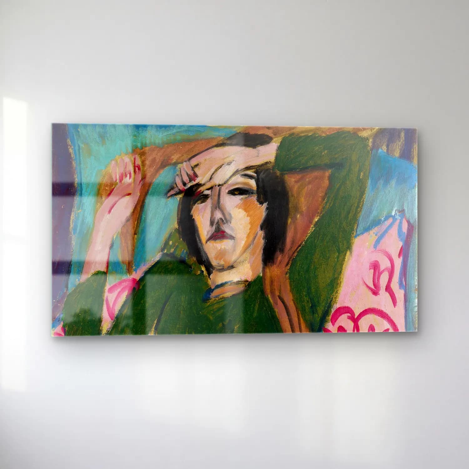 Ernst Ludwig Kirchner – Woman in a Green Jacket cam tablo — sol açıdan görünüm