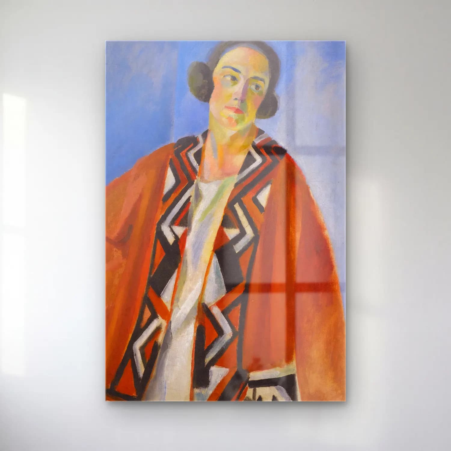 Robert Delaunay – Portrait De Hélène Marre cam tablo — Robert Delaunay – Portrait De Hélène Marre — yağlı boya kadın portresi