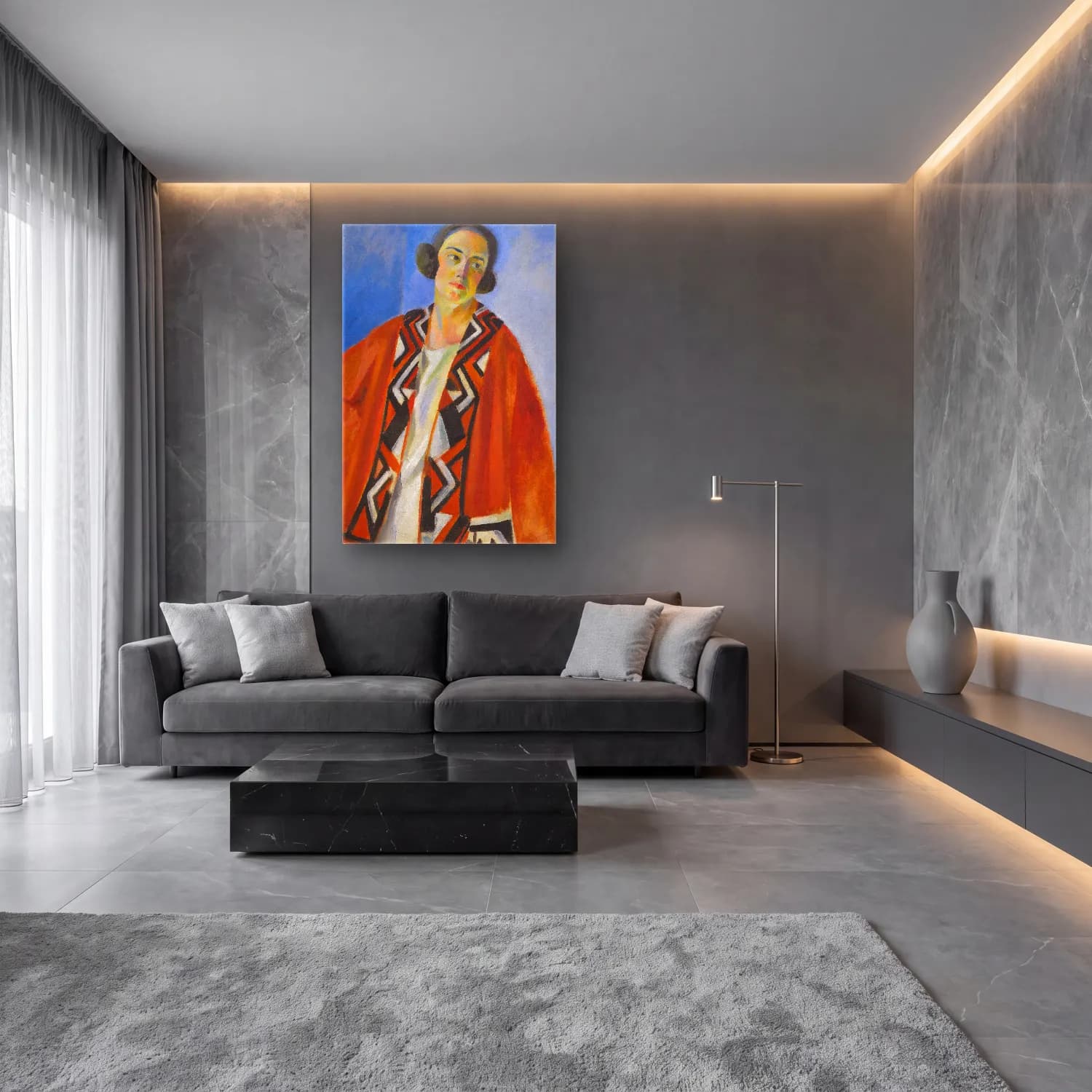 Robert Delaunay – Portrait De Hélène Marre cam tablo — lüks salon duvarında
