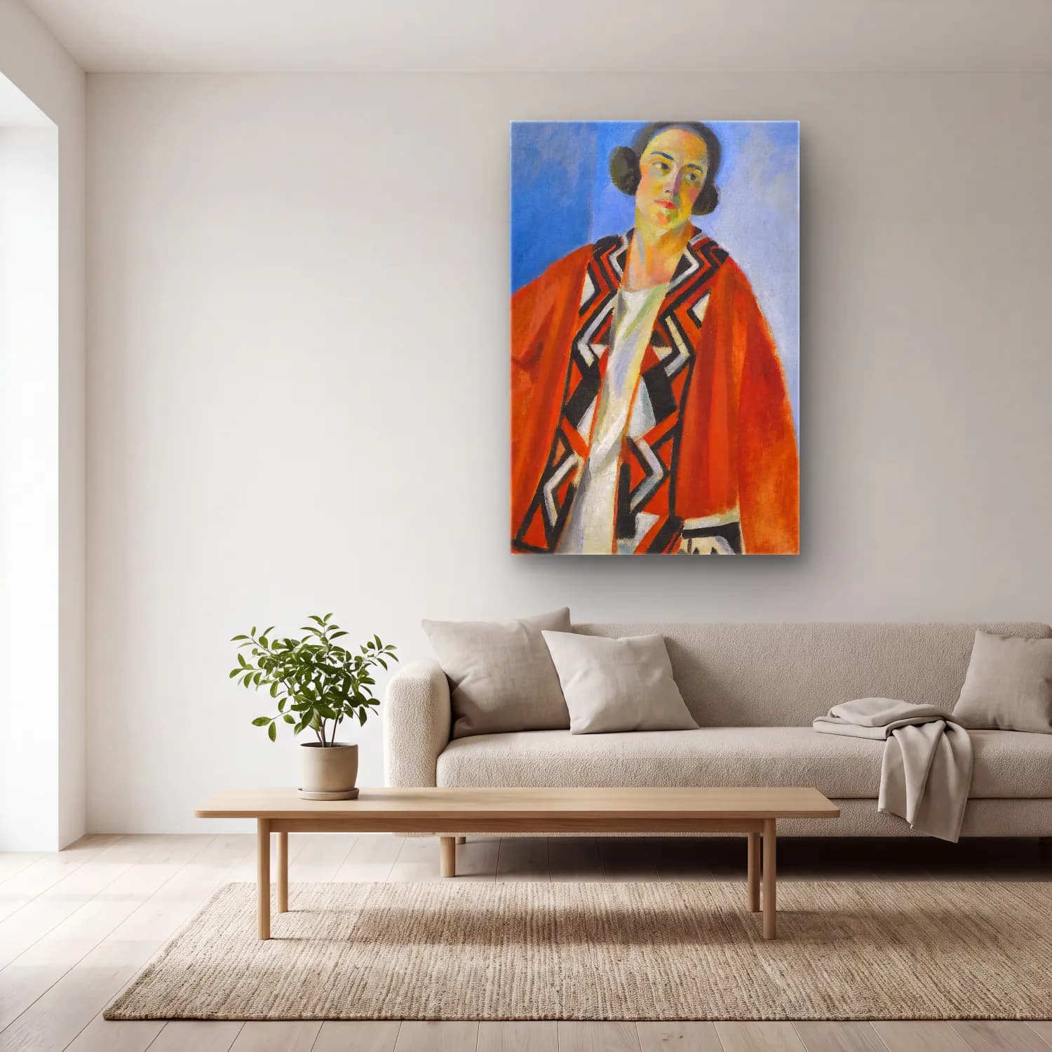 Robert Delaunay – Portrait De Hélène Marre cam tablo — açık renk salonda