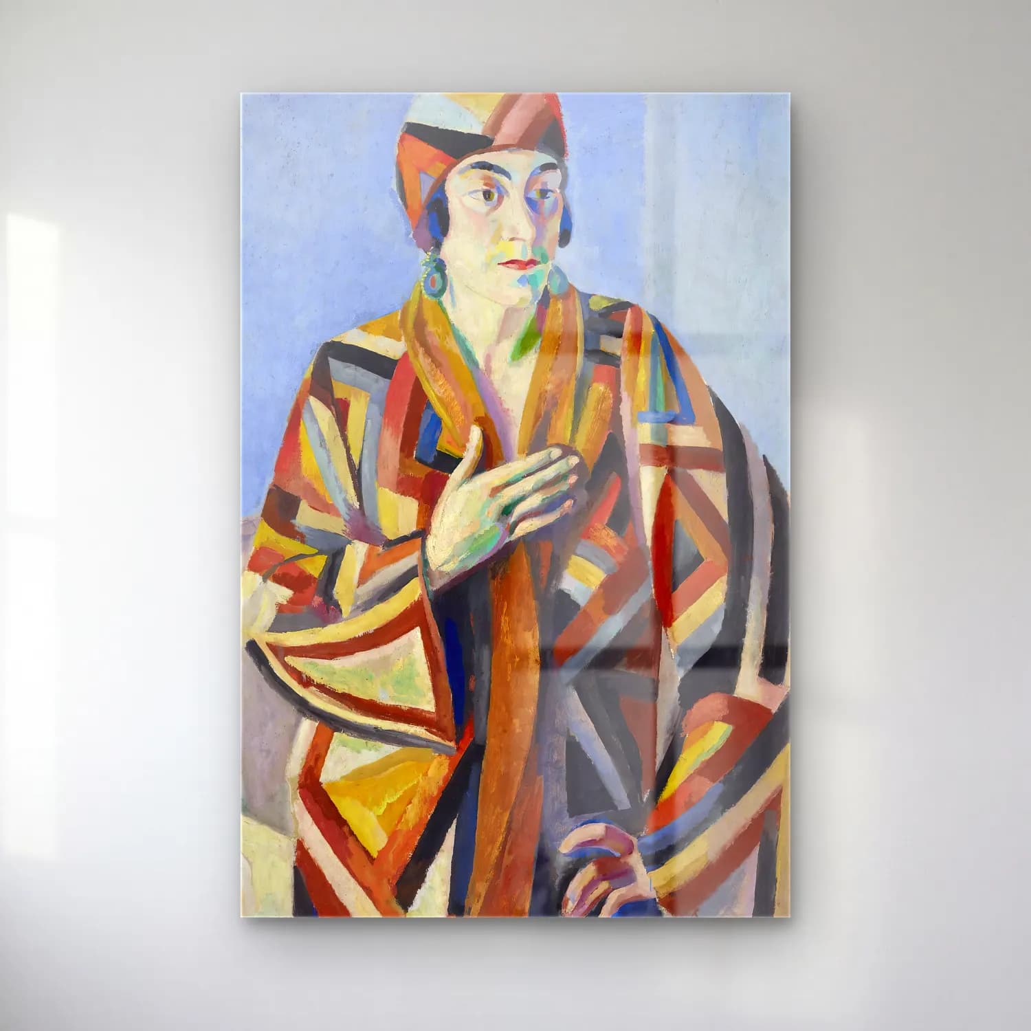 Robert Delaunay – Portrait De Madame Mandel cam tablo — Robert Delaunay – Portrait De Madame Mandel — boho kadın portresi