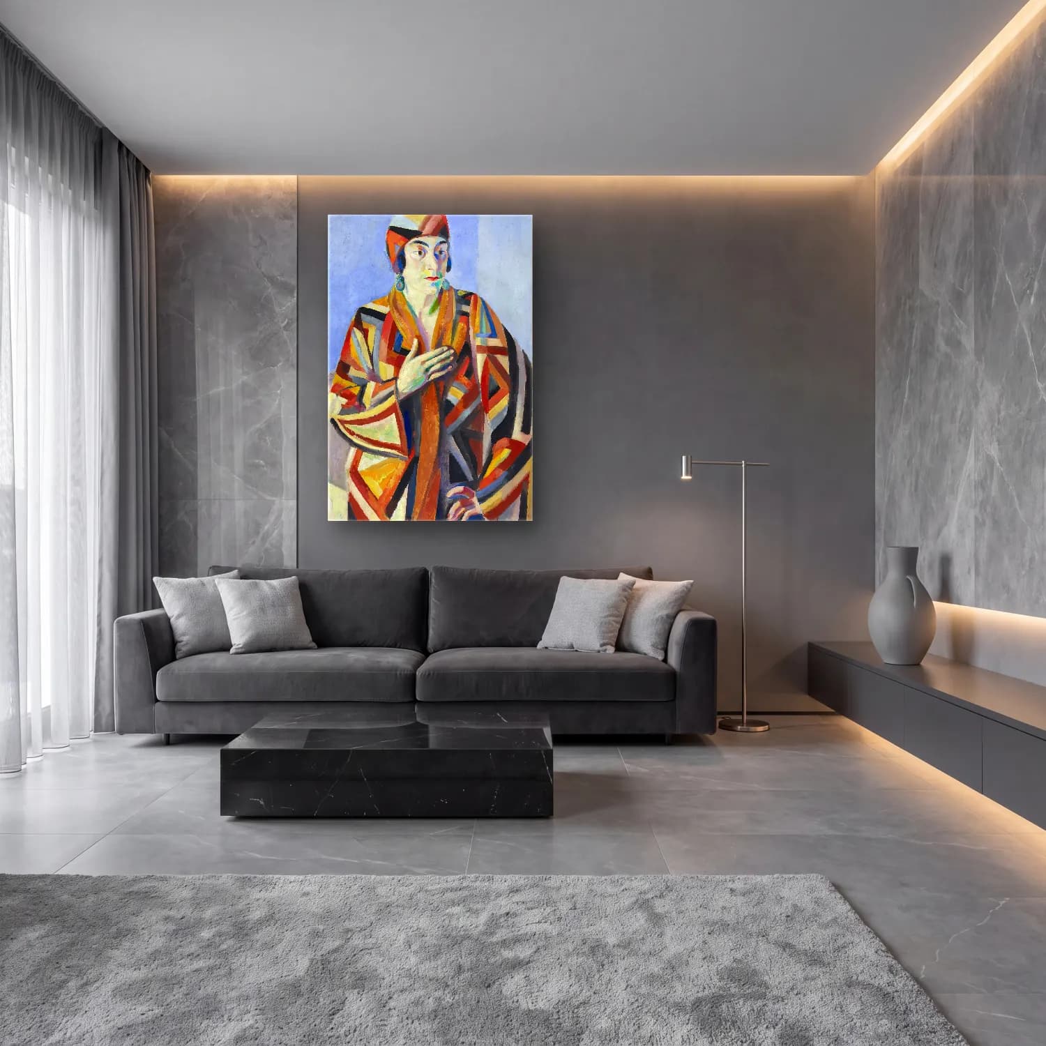Robert Delaunay – Portrait De Madame Mandel cam tablo — lüks salon duvarında