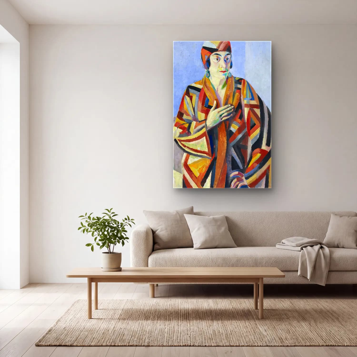 Robert Delaunay – Portrait De Madame Mandel cam tablo — açık renk salonda